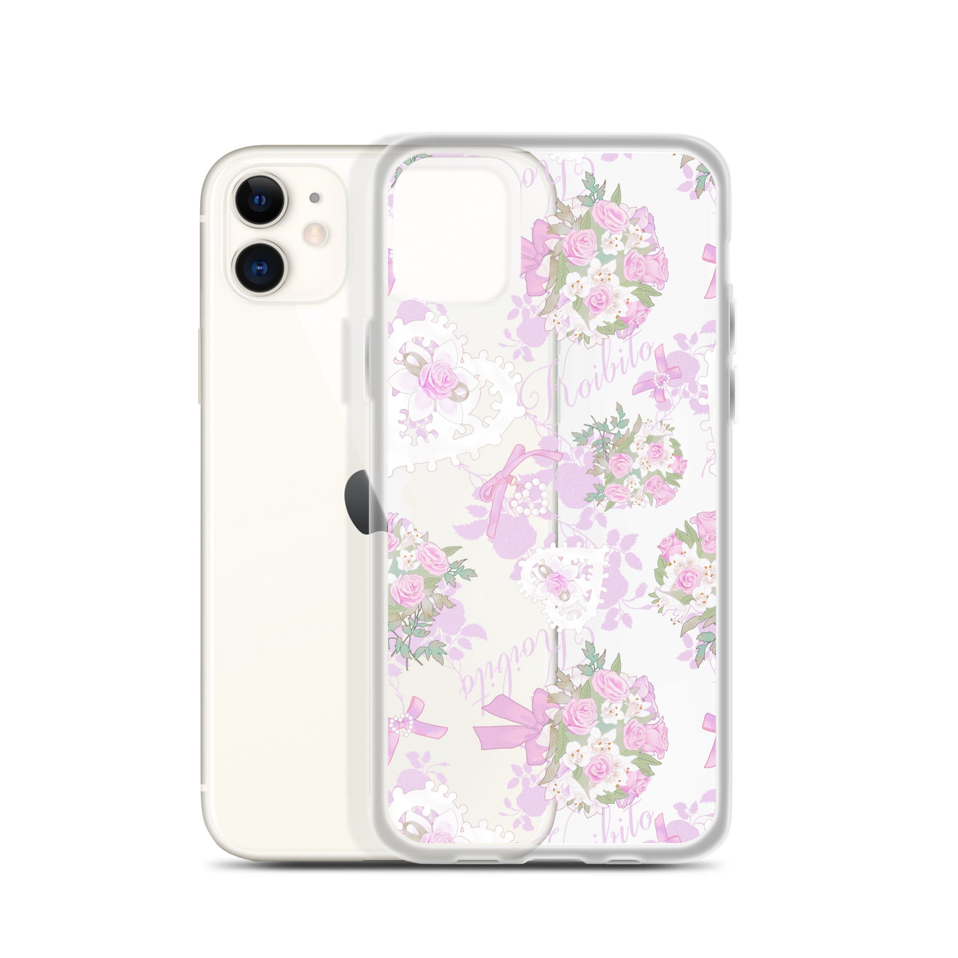 Sleek Anniversary iPhone® Clear Case with floral design, offering protection from scratches and easy access to ports.