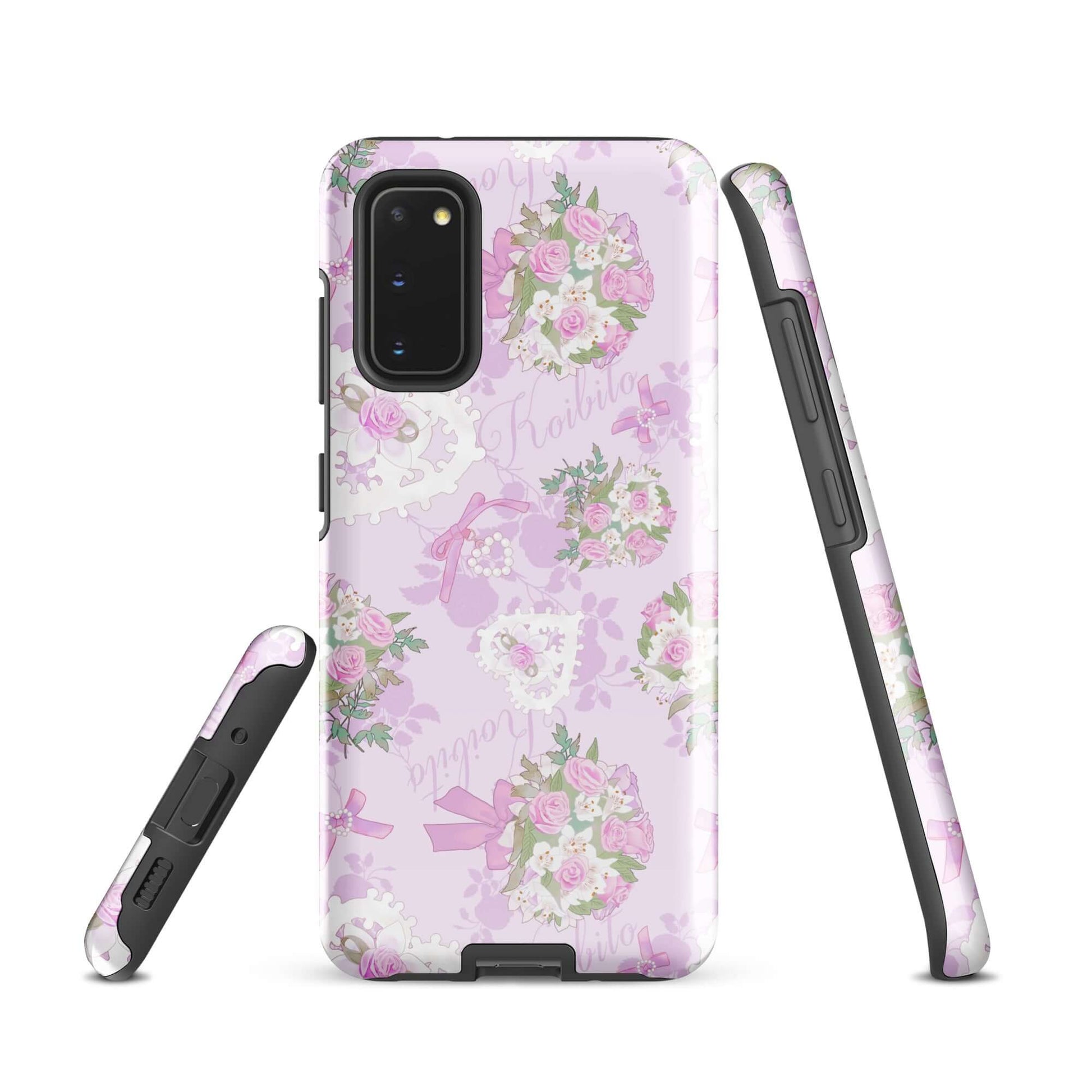 Stylish Anniversary Samsung® Tough Case features floral design, offering durability and protection for your phone.