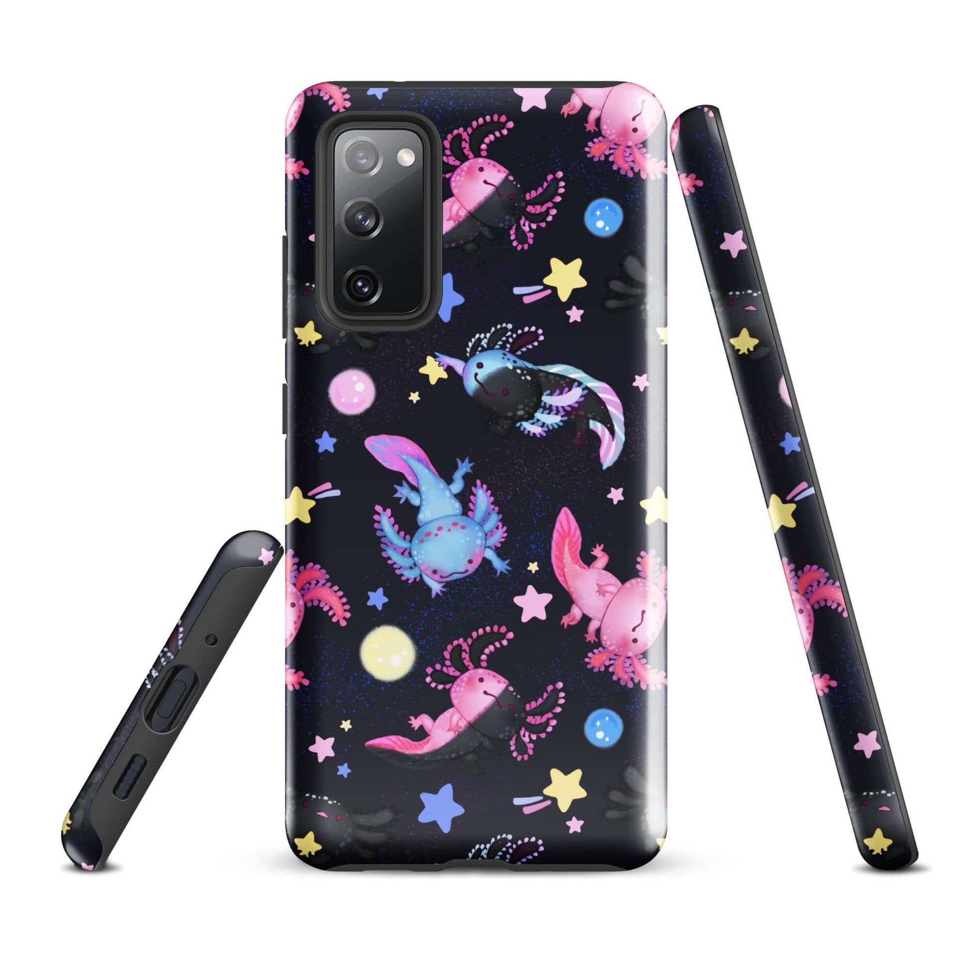 Vibrant Axolotl Samsung® Tough Case featuring colorful designs, ensuring durability and protection for your phone.