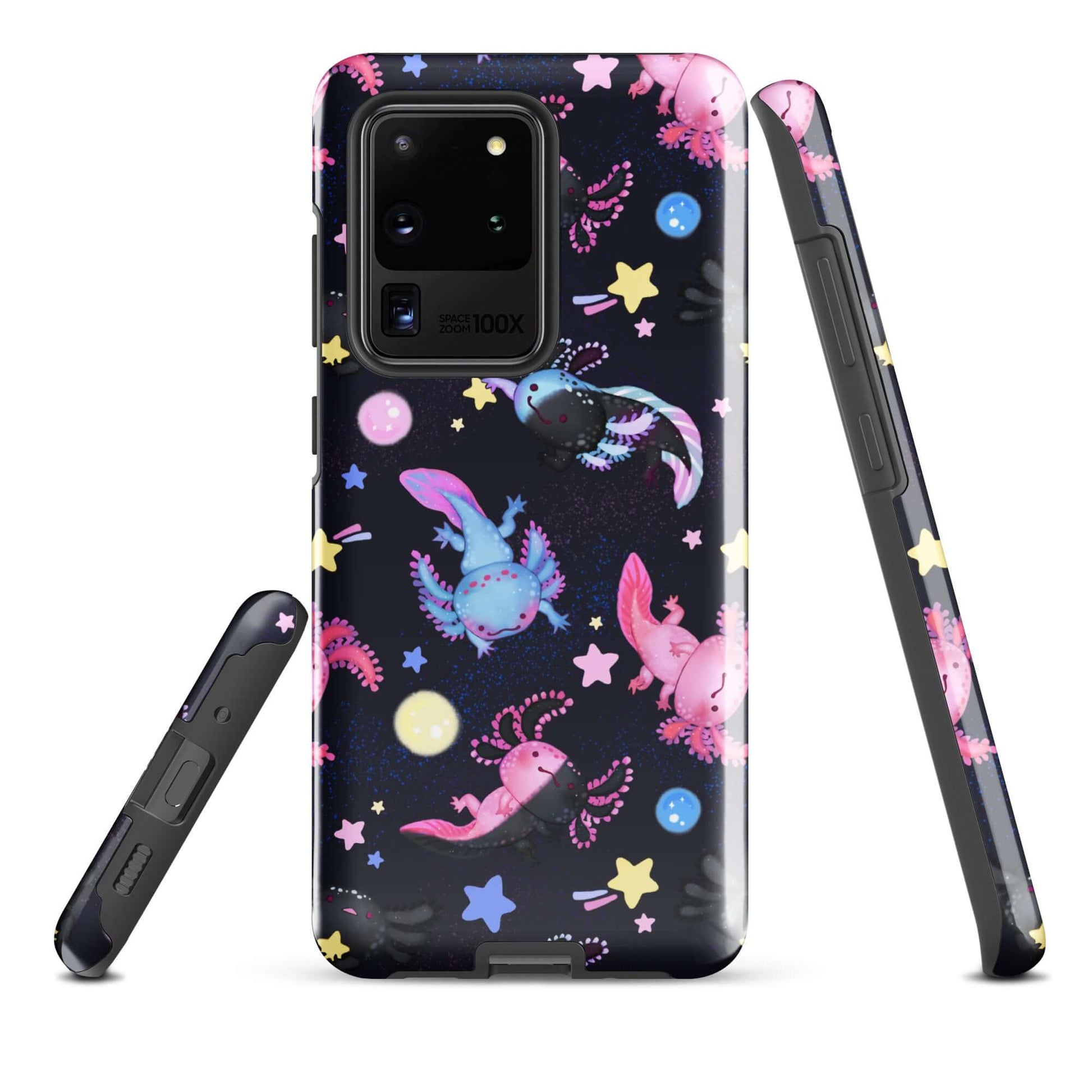 Colorful Axolotl Samsung® Tough Case featuring a sleek design, providing durability and protection for your phone.