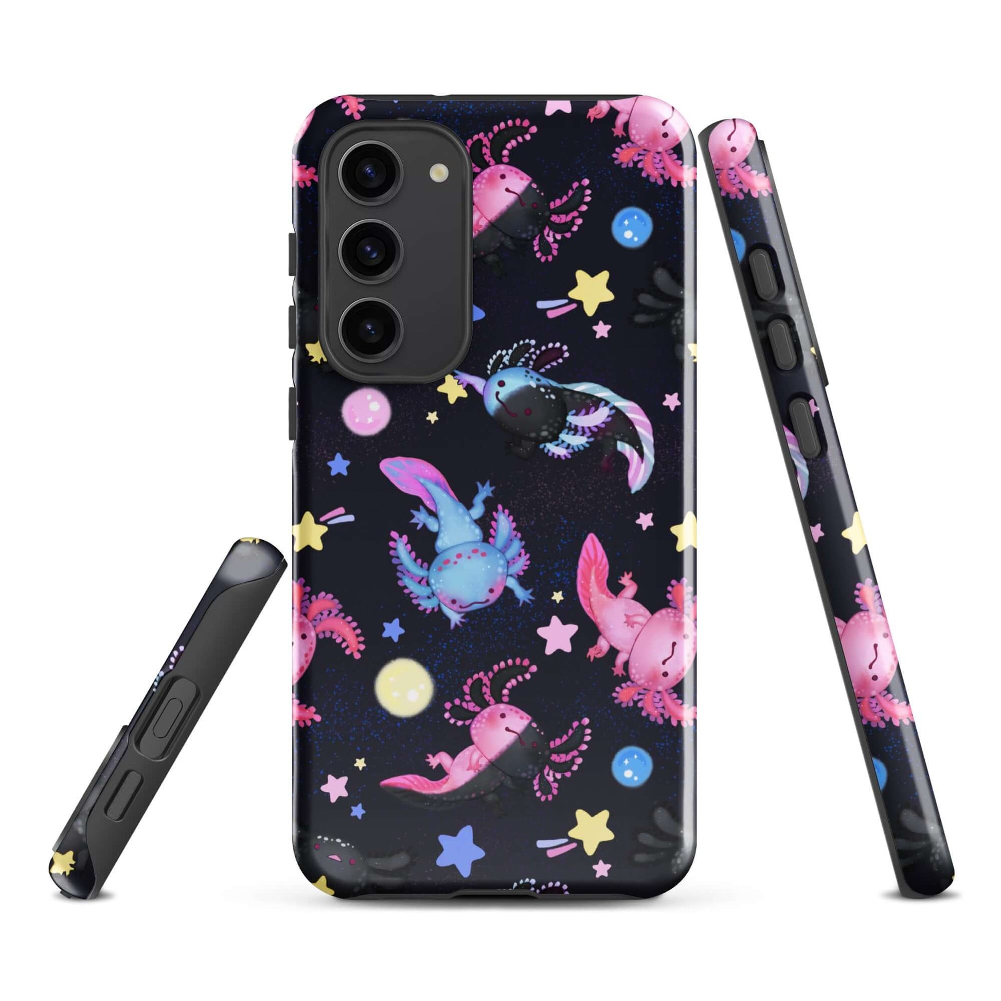 Colorful Axolotl Samsung® Tough Case featuring a durable, shock-absorbing design for stylish phone protection.