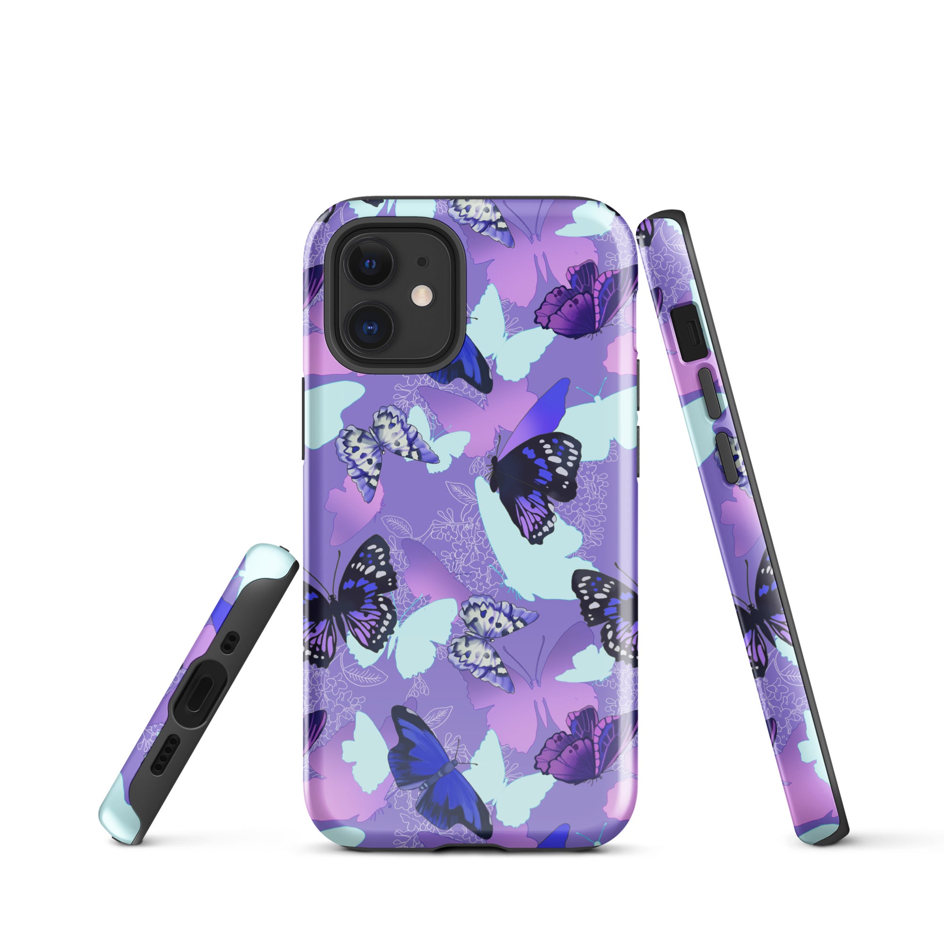 Stylish Butterfly iPhone® Tough Case features durable dual-layer protection with a vibrant butterfly design.