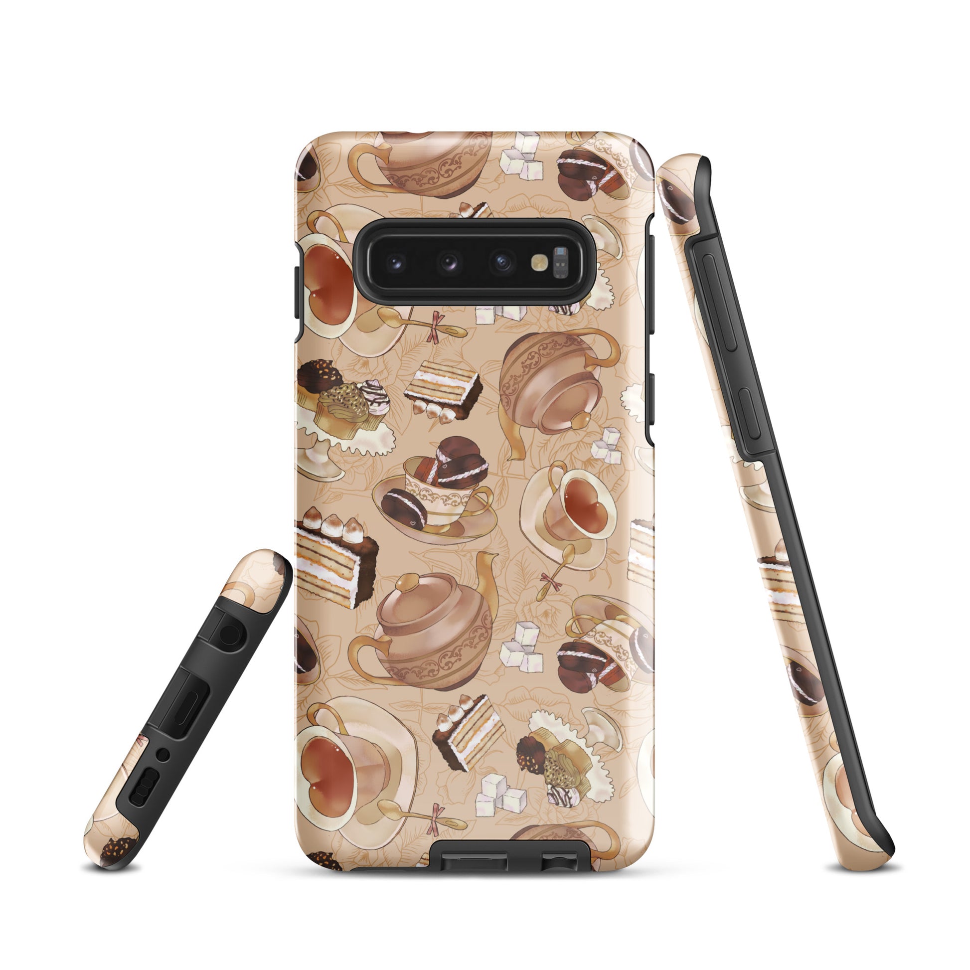 Café Samsung® Tough Case features a stylish dessert design, offering impact protection for your Samsung Galaxy S10.