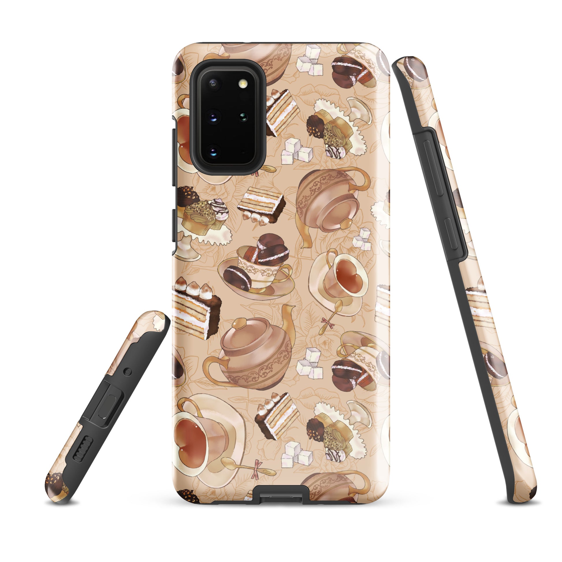 Café Samsung® Tough Case features a stylish coffee and dessert design, offering protection and aesthetic appeal.