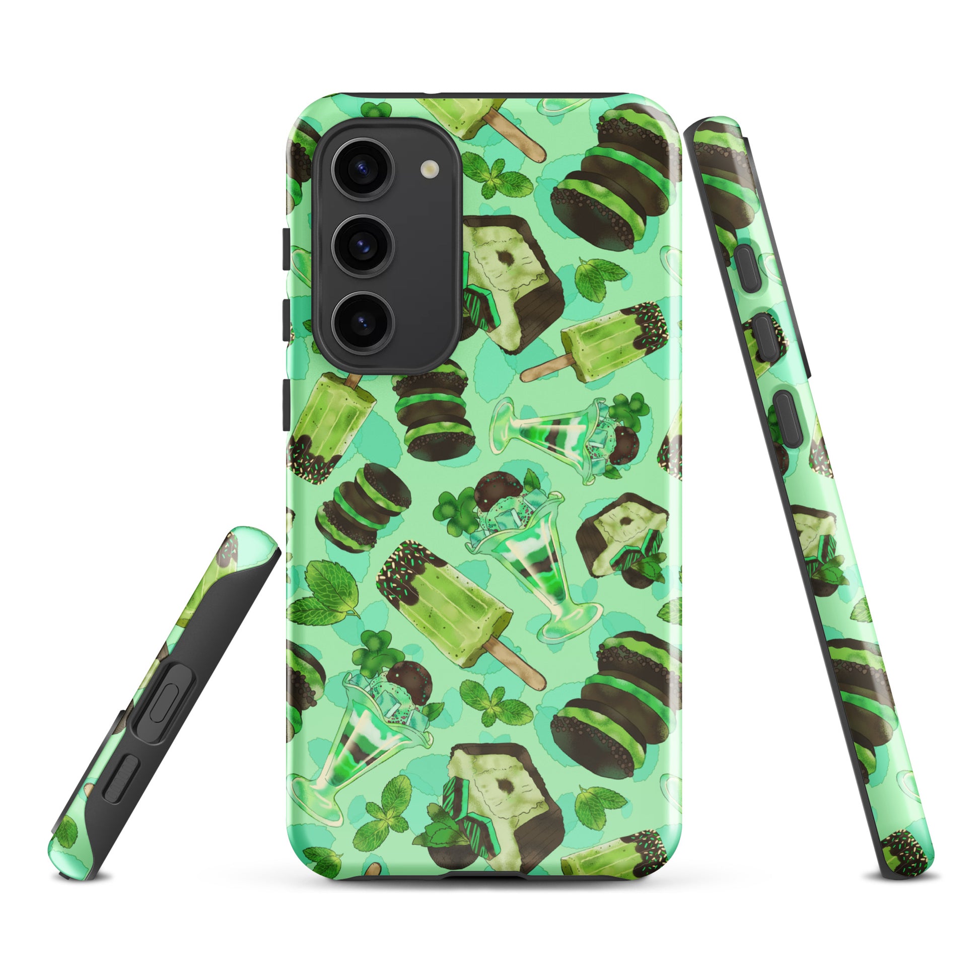 Choco Mint Samsung® Tough Case featuring a vibrant, artistic design that offers durability and protection for your phone.