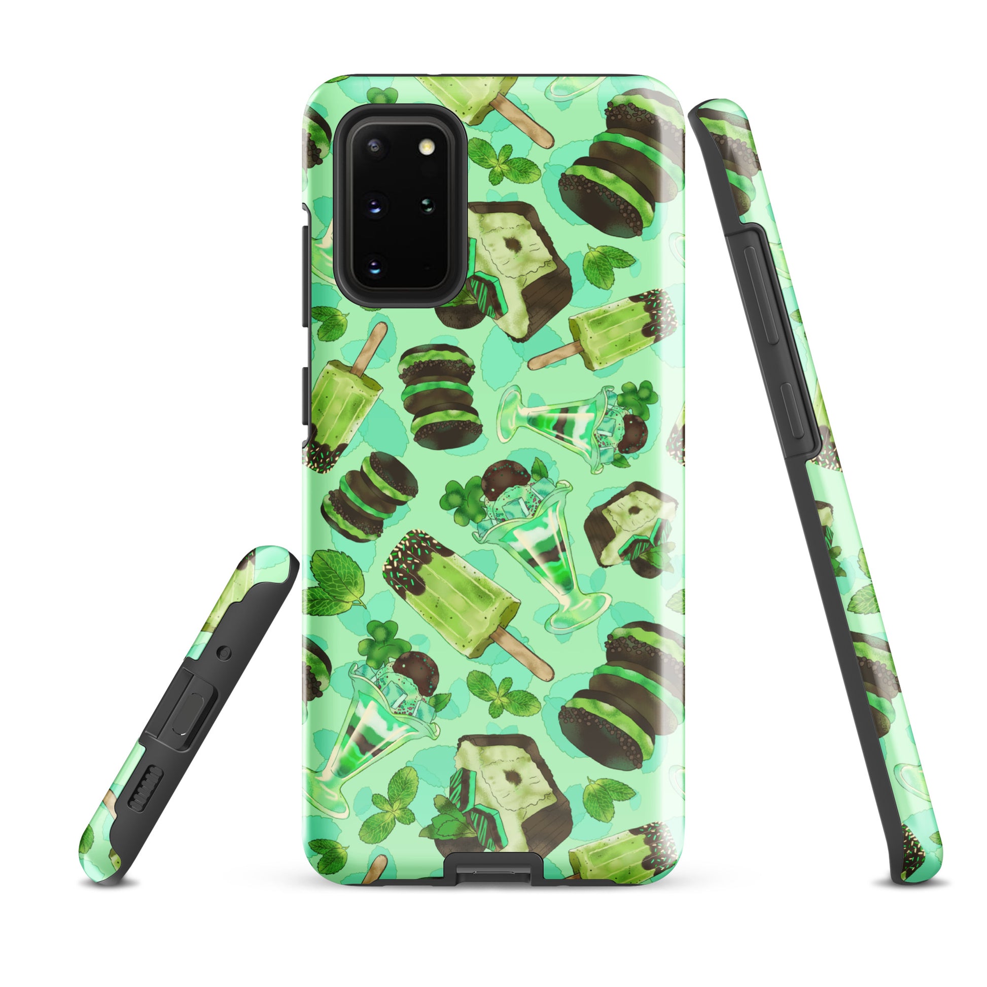 Choco Mint Samsung® Tough Case features a vibrant design, offering durability and style for your smartphone protection.