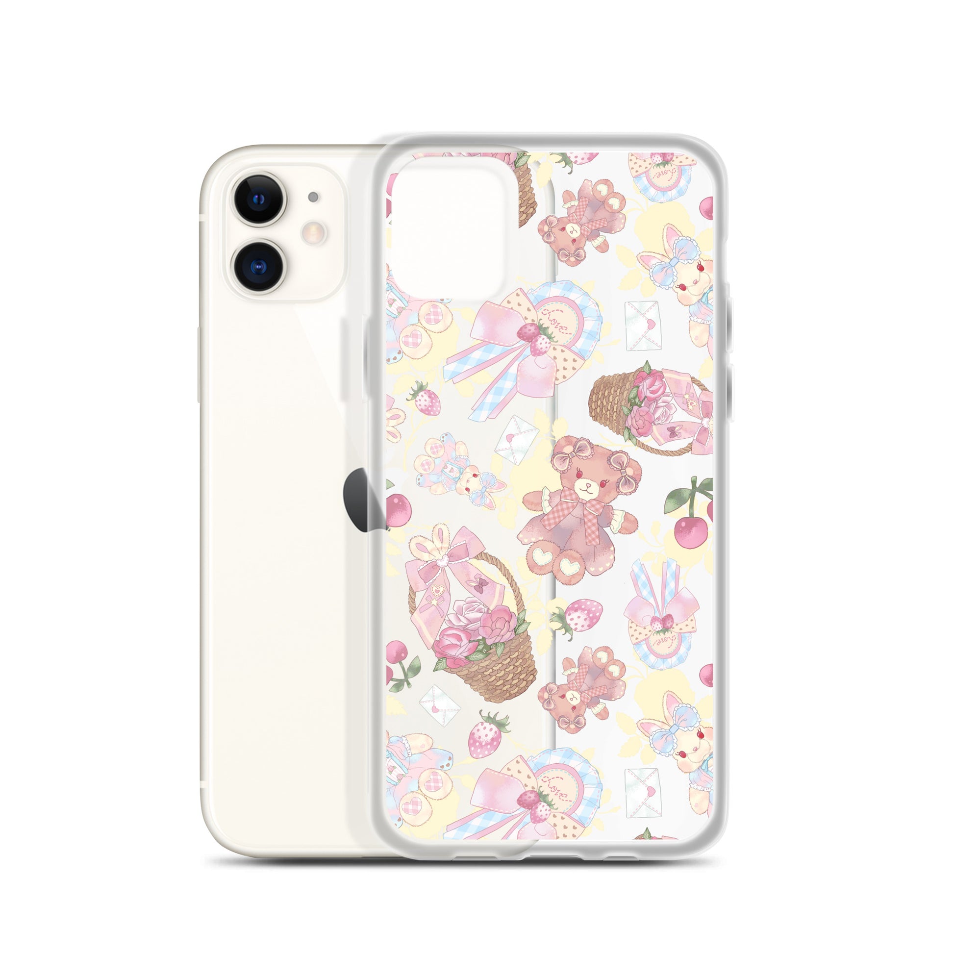 Stylish Sweet Teddy iPhone® Clear Case featuring adorable teddy bear designs, offering protection and easy access.