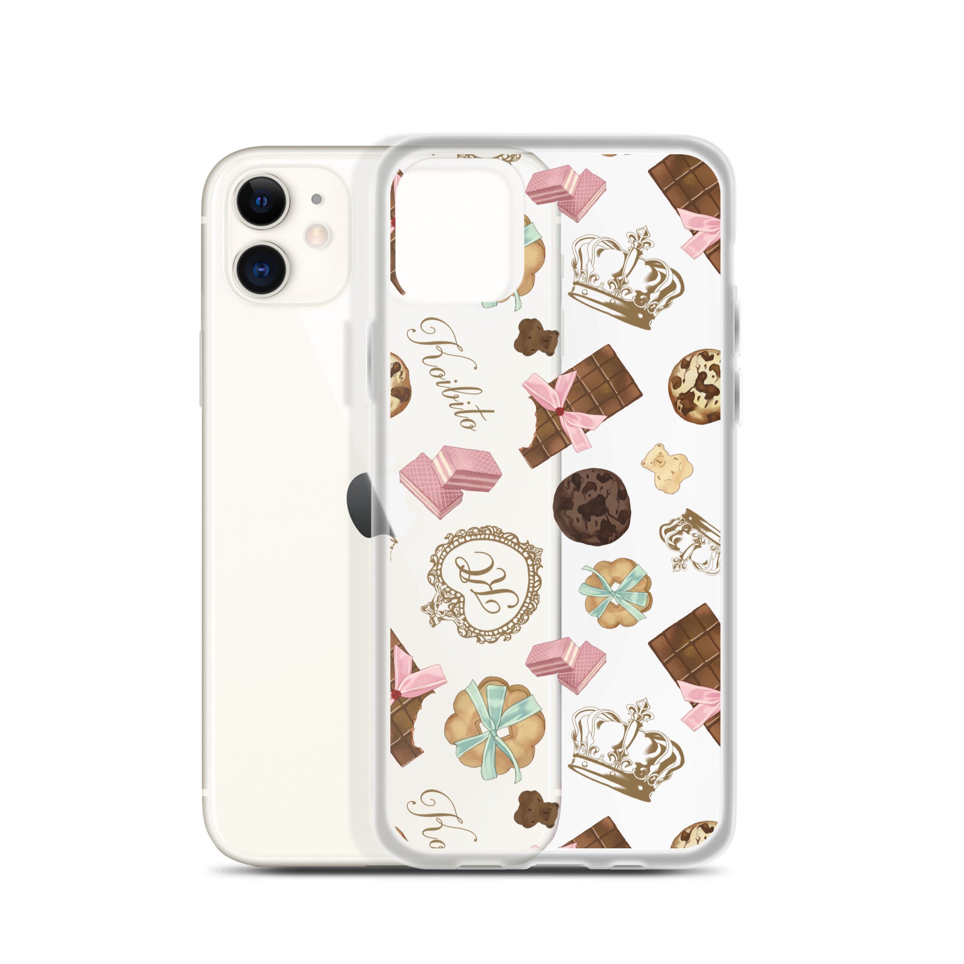 Stylish Royal Cookie iPhone® Clear Case featuring a chic design, perfect for protection against scratches and dirt.