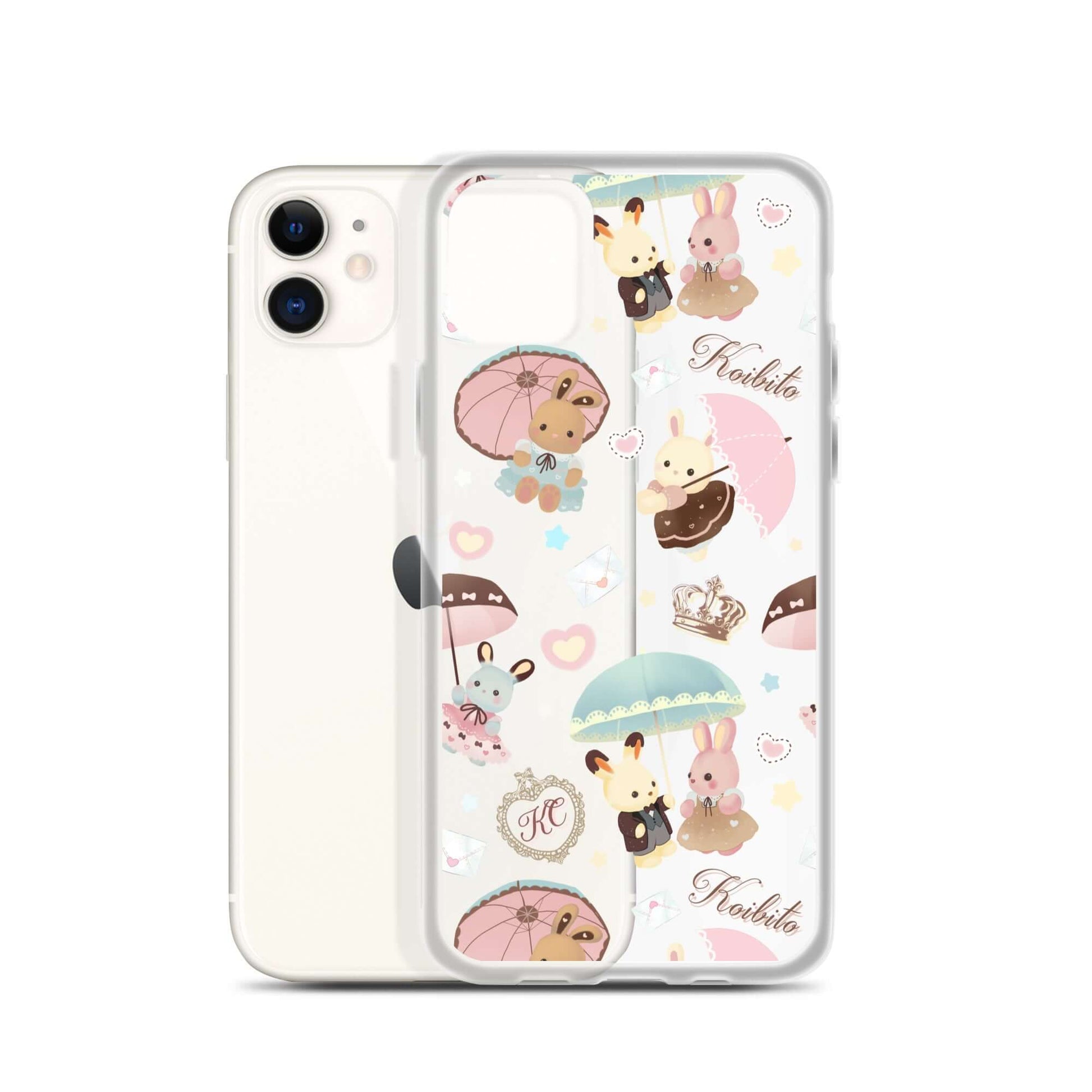 Stylishly protect your phone with the Parasol Bunny iPhone® Clear Case featuring adorable bunny designs.