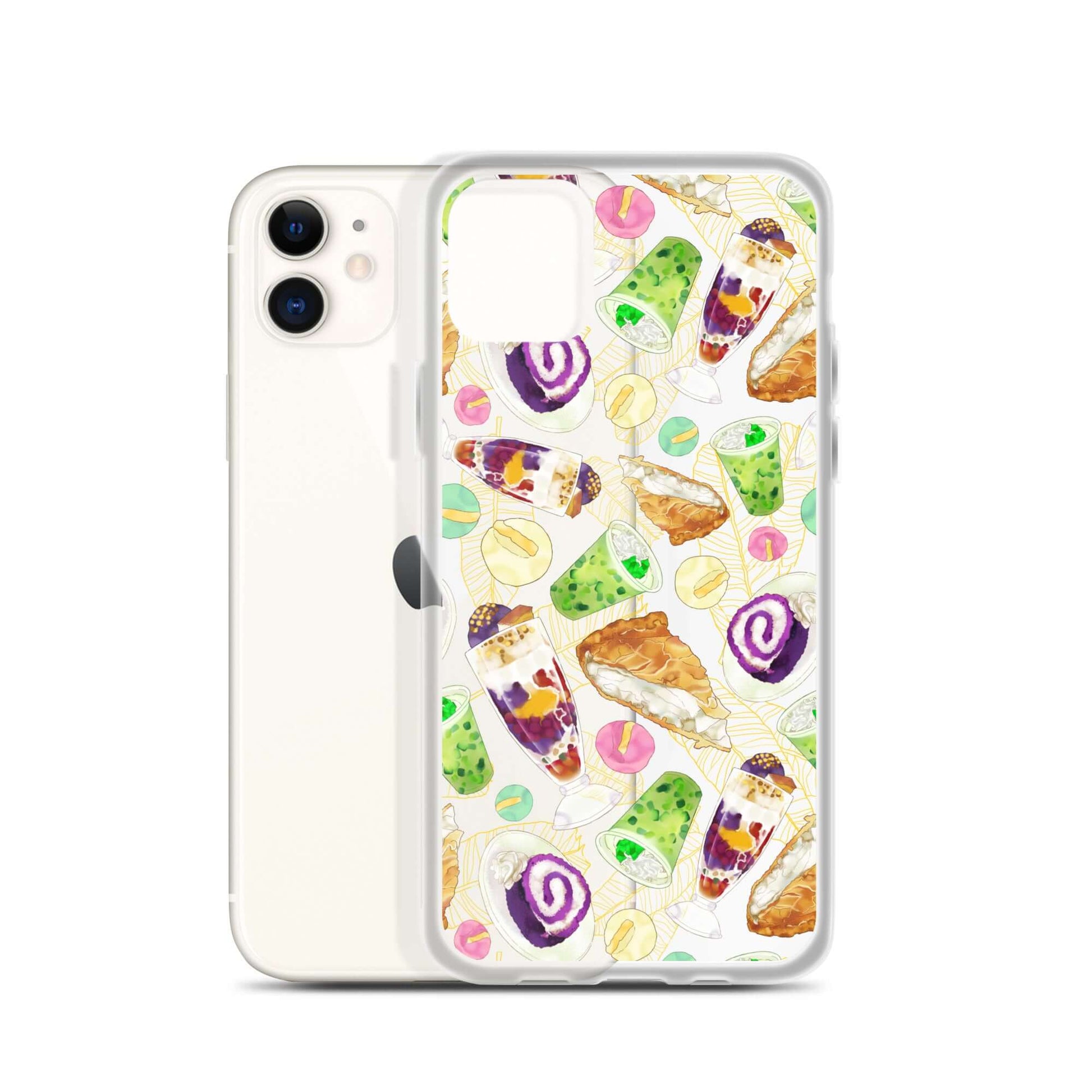 Showcase your love for sweets with the Filipino Dessert iPhone® Clear Case featuring vibrant treats like ube rolls and halo-halo.