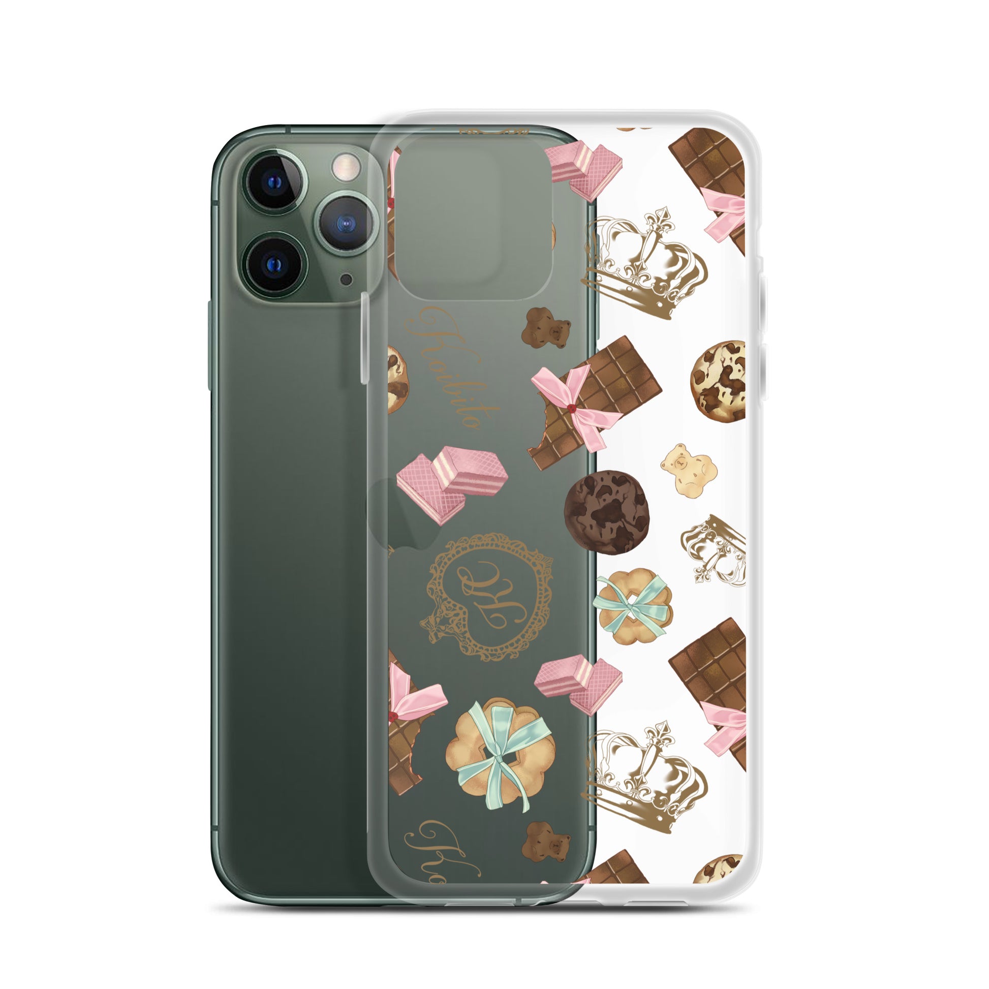 Royal Cookie iPhone® Clear Case features a stylish design, offering protection from scratches and dirt while enhancing your phone’s look.