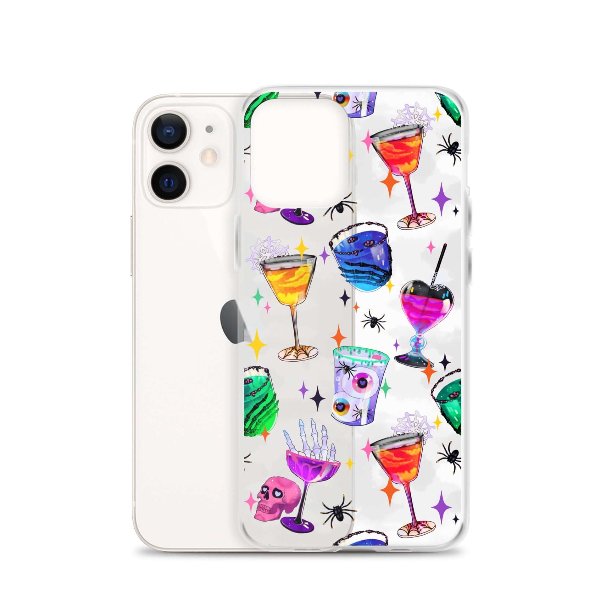 Vibrant Monster Party iPhone® Clear Case featuring fun designs, offering protection from scratches and easy access to ports.