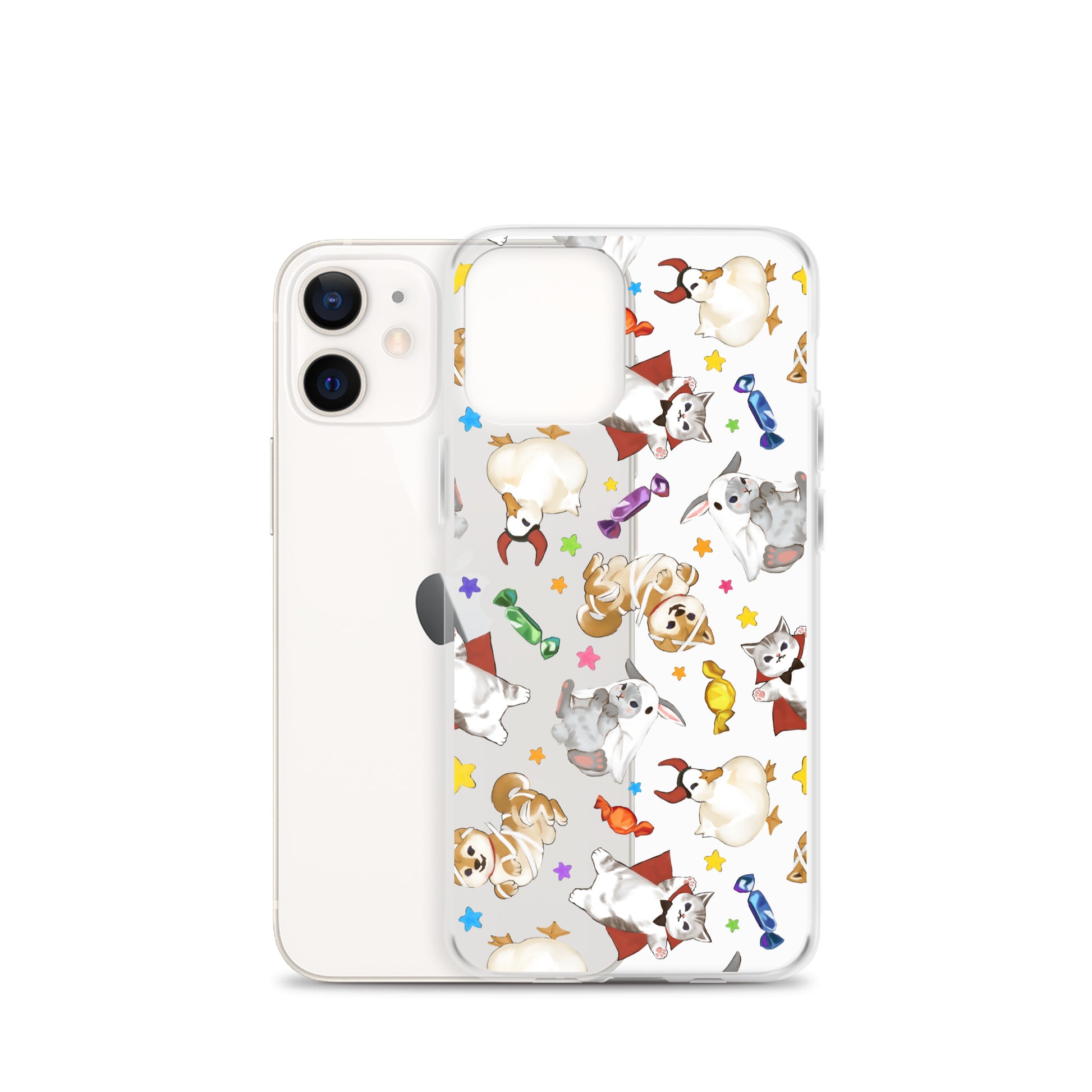 Trick or Treaters iPhone® Clear Case featuring playful designs, protects against scratches and dust. Perfect for Halloween!