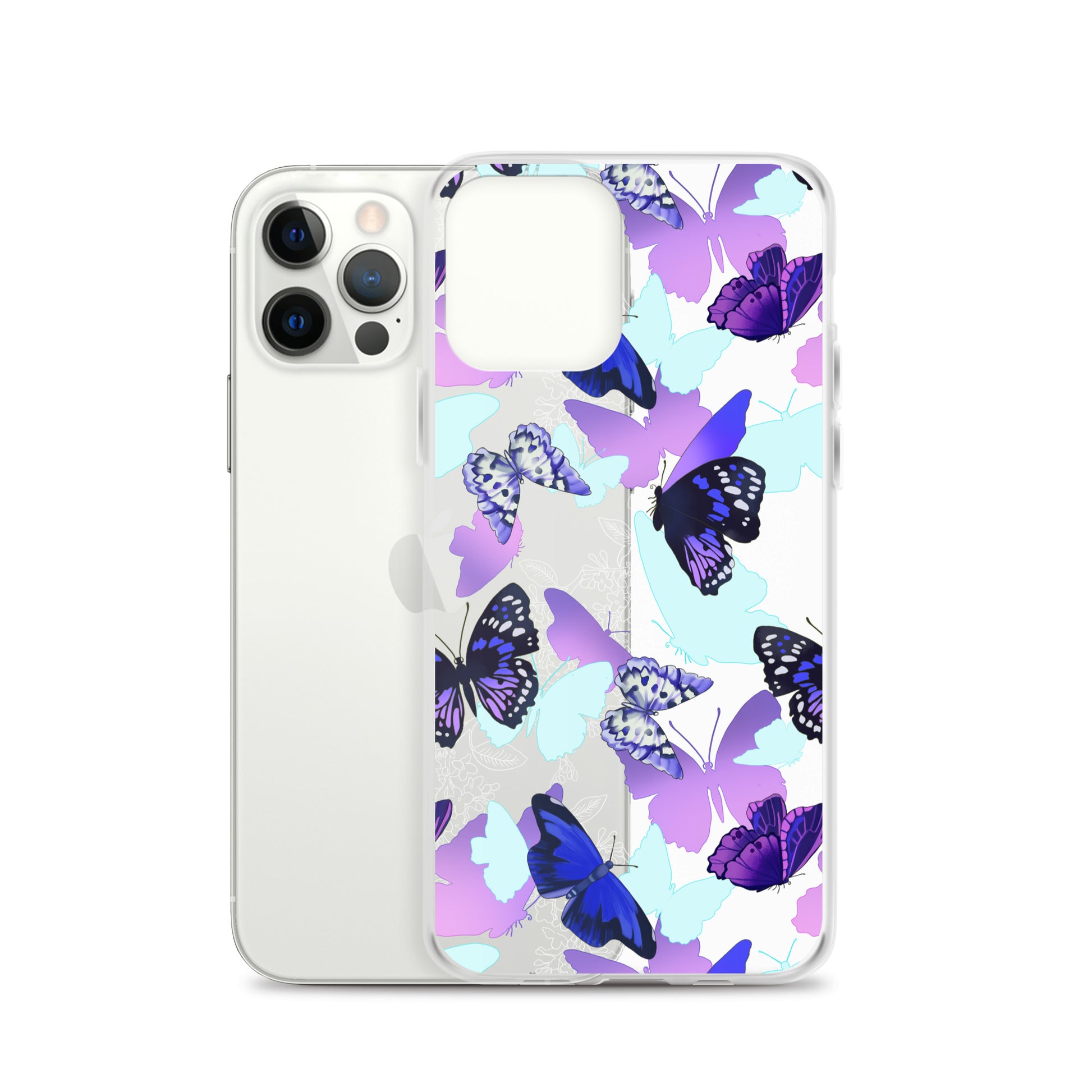 Butterfly iPhone® Clear Case features vibrant butterflies and offers durable protection against scratches and dirt.