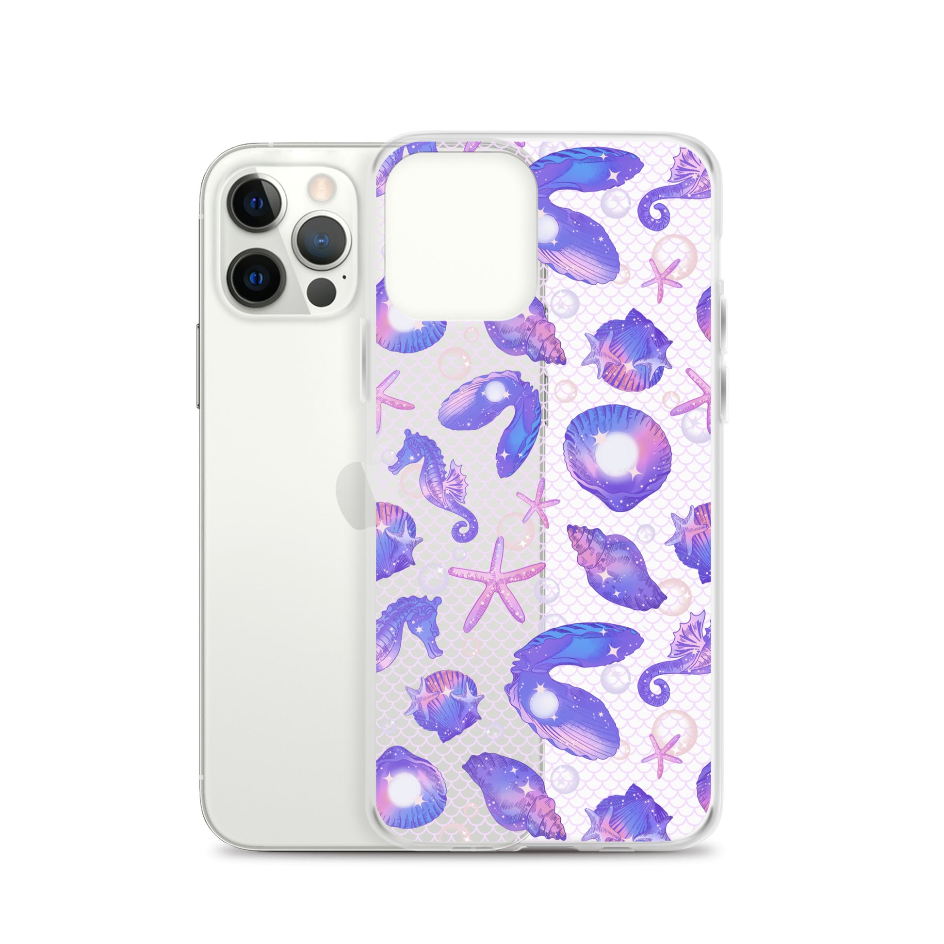Stylish Sea Princess iPhone® Clear Case featuring vibrant marine designs, offering excellent protection for your phone.
