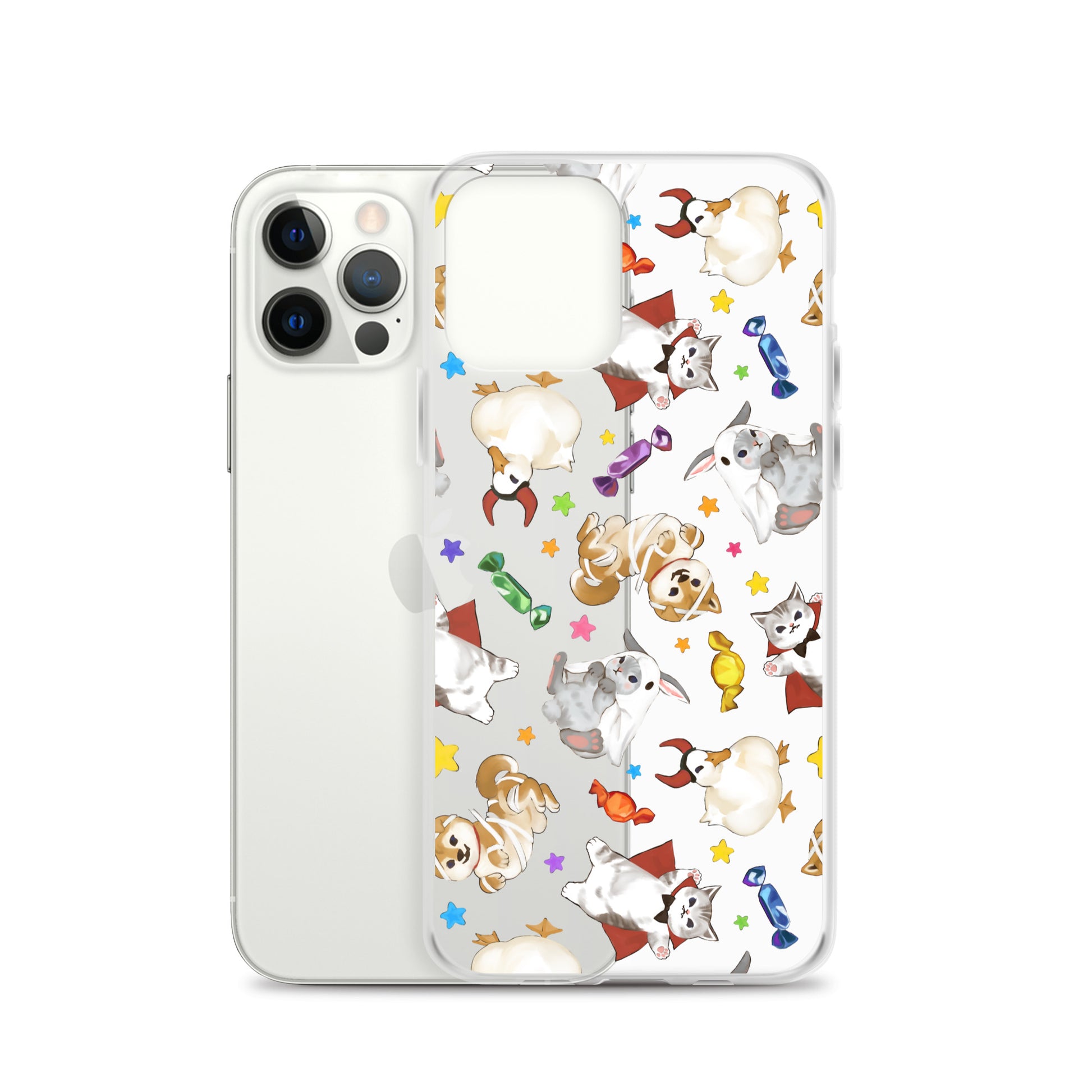 Trick or Treaters iPhone® Clear Case features a playful design, offering protection against scratches and dirt.
