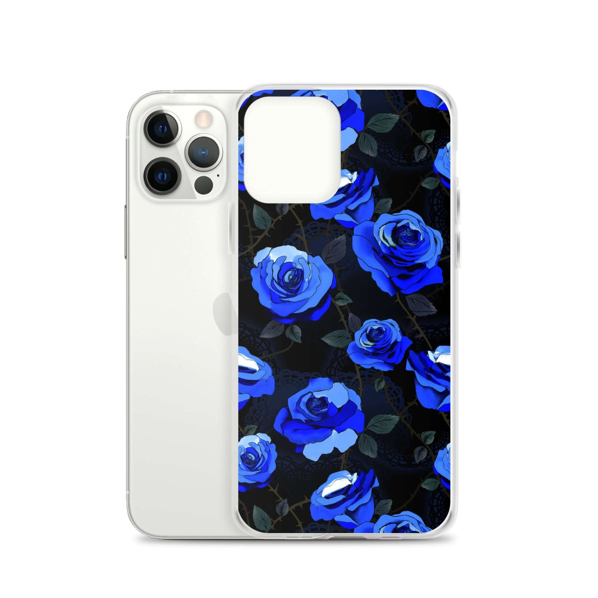 Sleek Enchanted Rose iPhone® Clear Case featuring a vibrant rose design, perfect for protection and style.