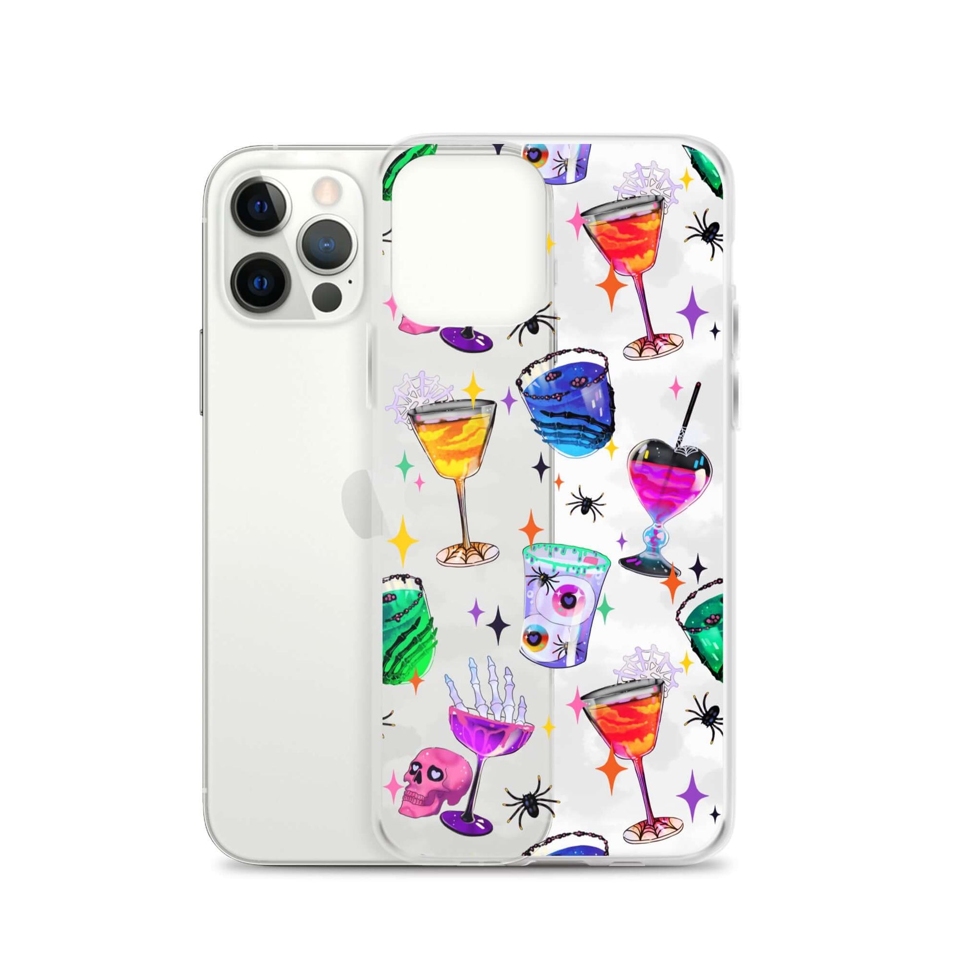 Monster Party iPhone® Clear Case features vibrant drink designs, combining style and protection for your phone.