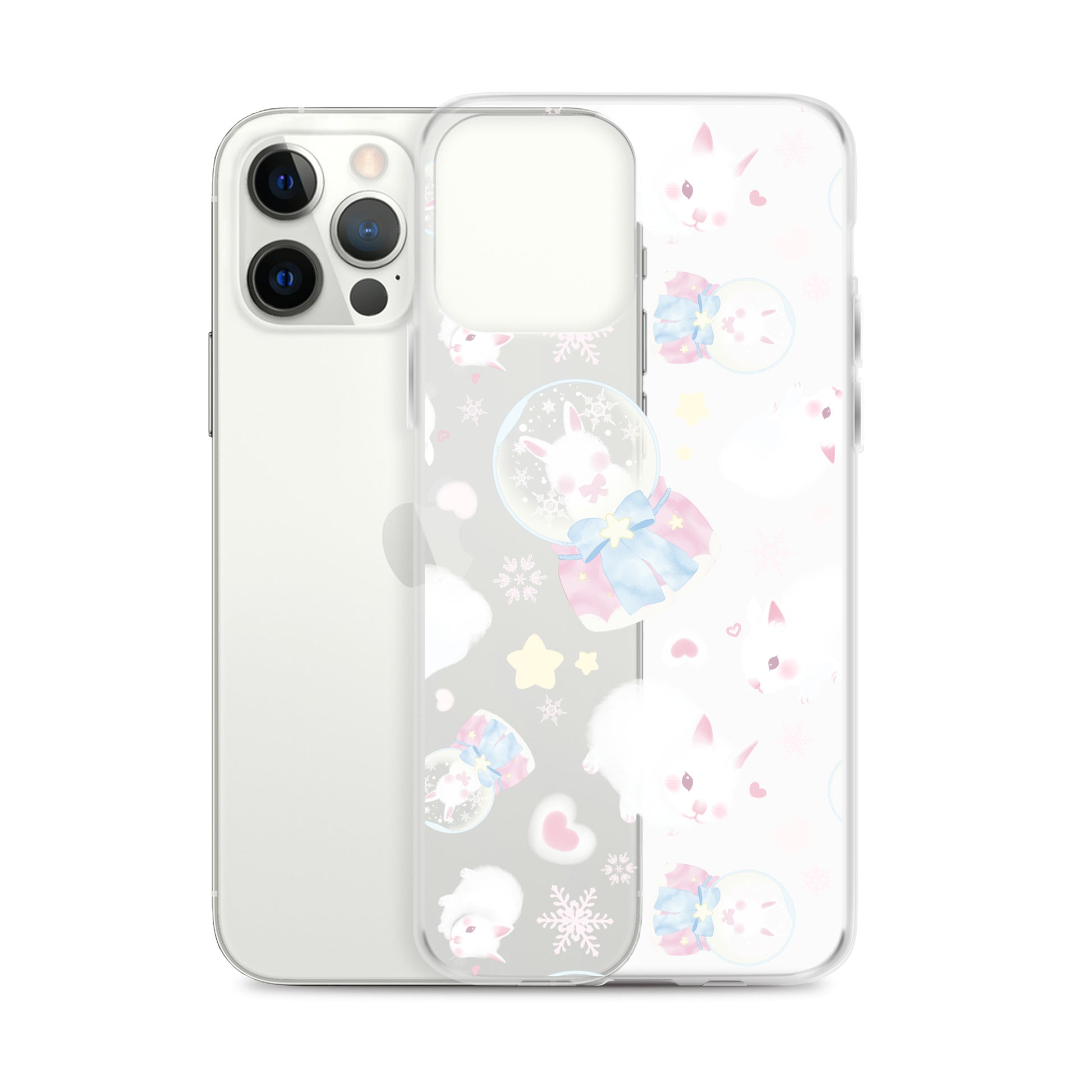 Stylish Snow Bunny iPhone® Clear Case features a flexible design, protecting against scratches and dirt while looking cute.