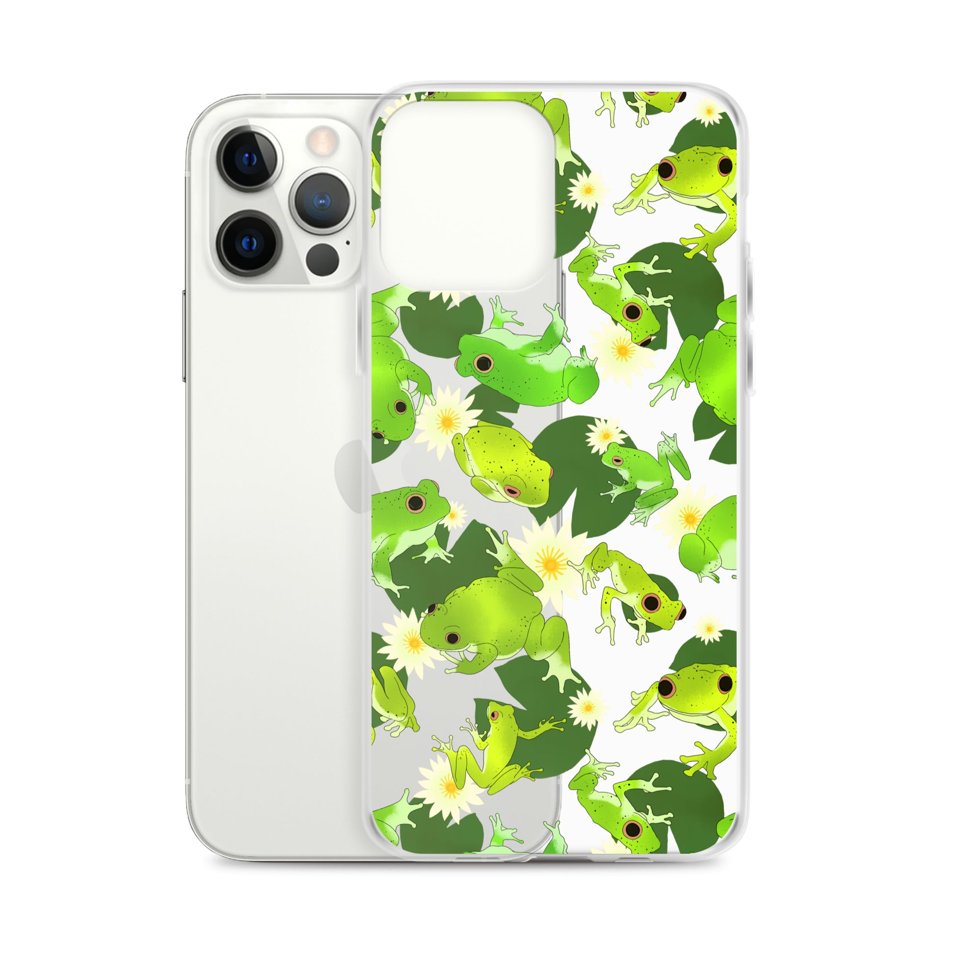 Kero-kero iPhone® Clear Case features colorful frog designs, offering sleek protection against scratches and dirt.