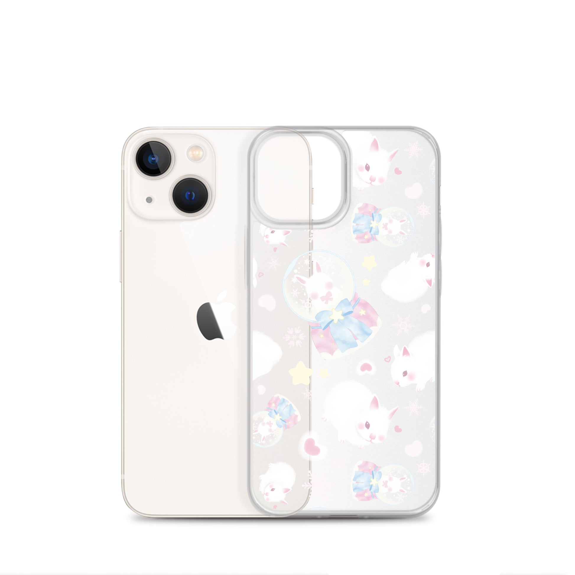 Stylish Snow Bunny iPhone® Clear Case with a flexible design, protecting against dust and scratches effortlessly.