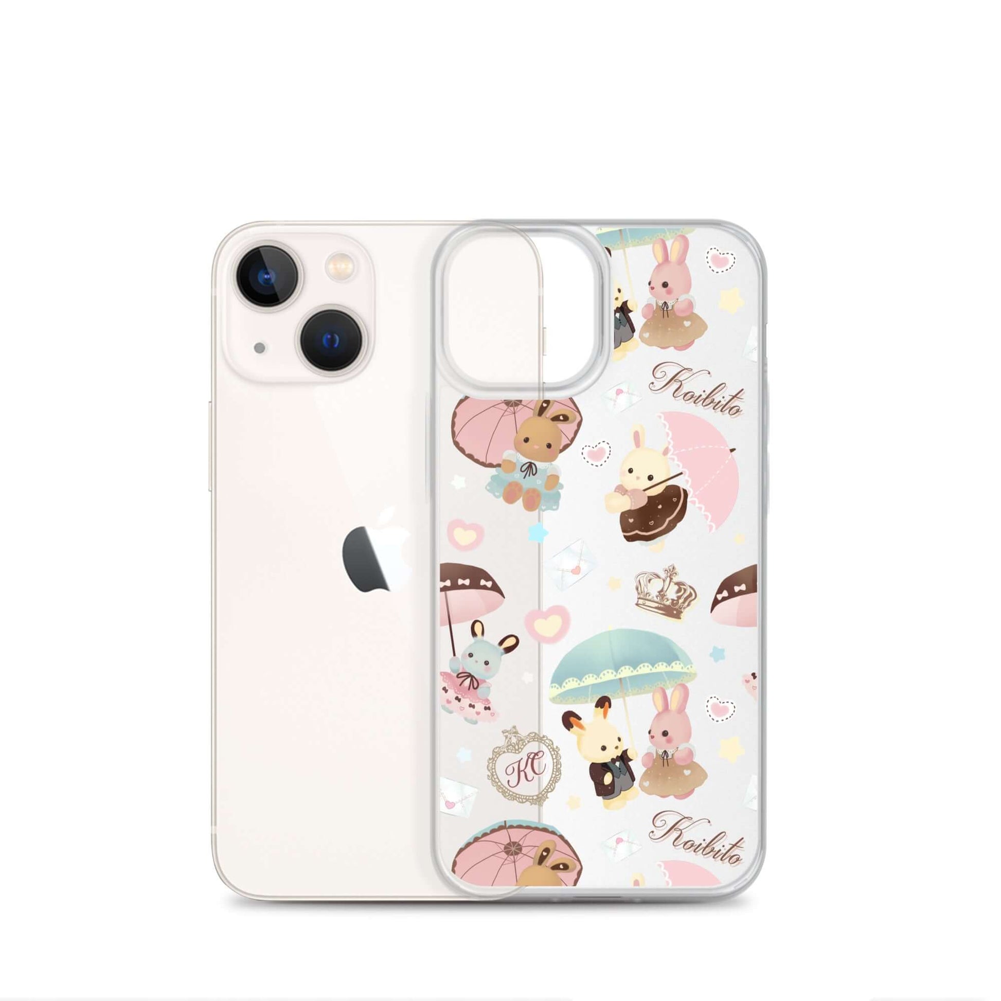 Stylish Parasol Bunny iPhone® Clear Case protects your phone while showcasing adorable bunny designs. Perfect for any iPhone!