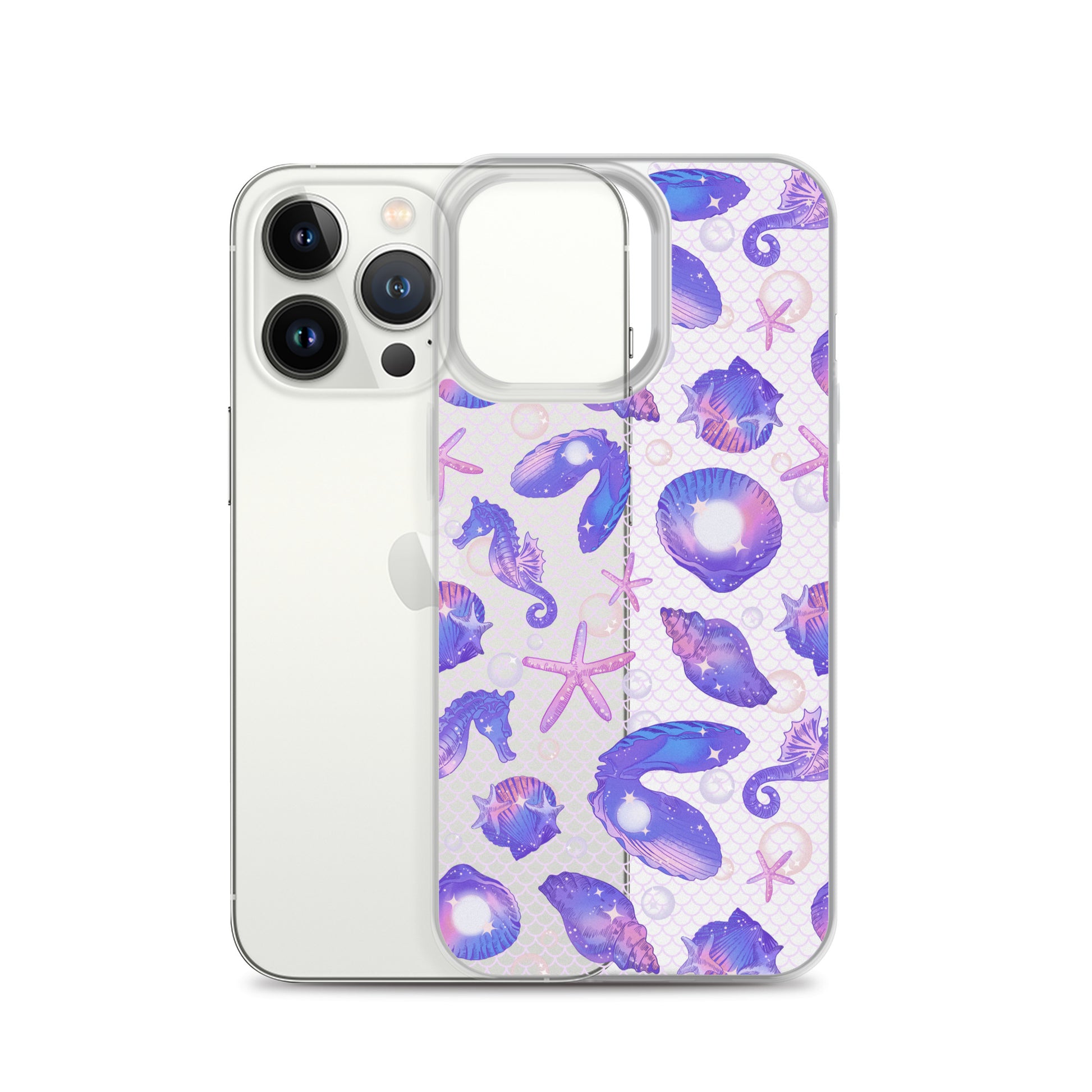 Stylish Sea Princess iPhone® Clear Case features a vibrant marine design, protecting against scratches and dirt.