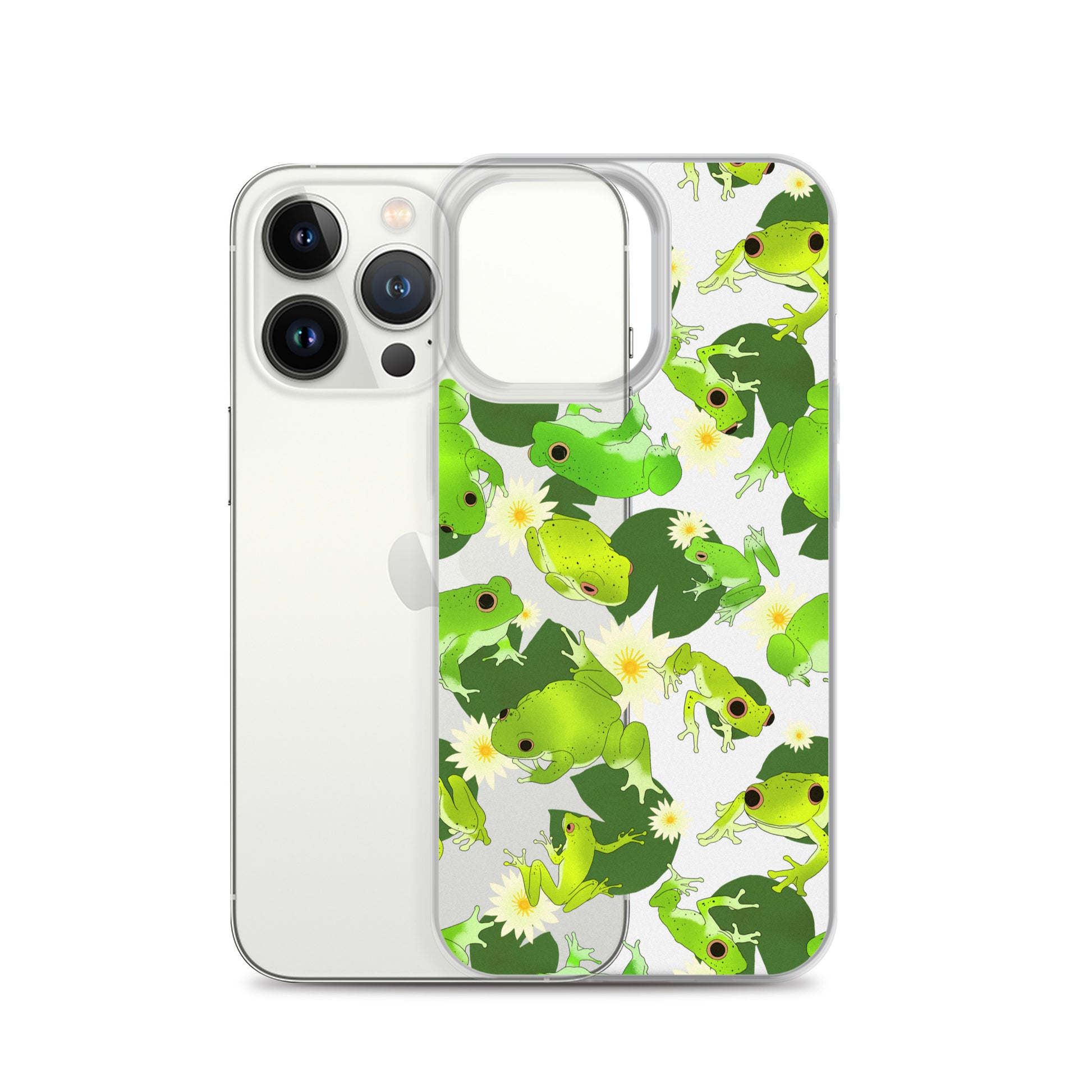 Kero-kero iPhone® Clear Case showcases vibrant frog designs, offering sleek protection for your iPhone® against damage.
