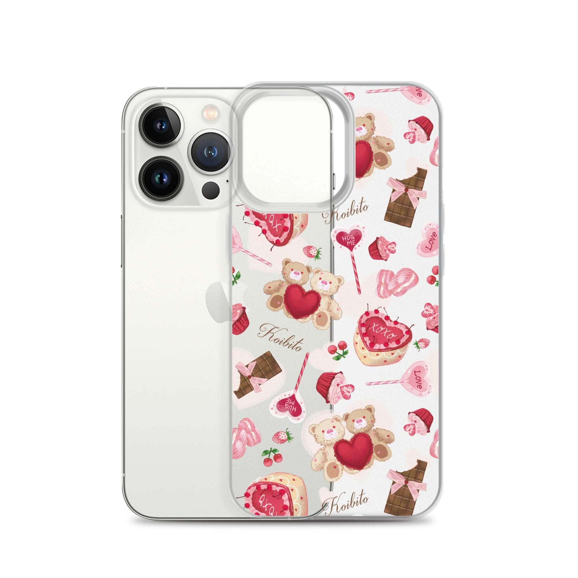Stylish Sugar Sweetheart iPhone® Clear Case with a cute design, protecting against scratches and dust. Perfect for your phone!