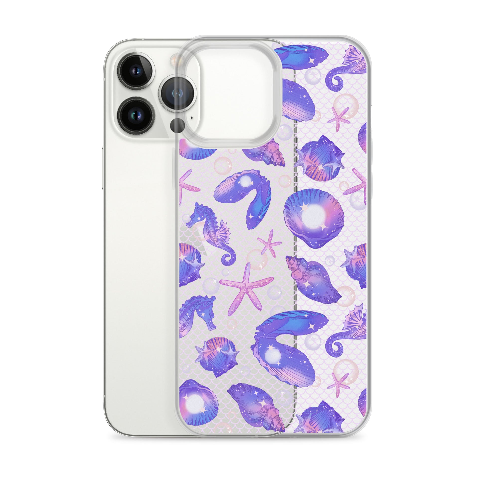Stylish Sea Princess iPhone® Clear Case with vibrant marine designs, offering superior protection and easy access.