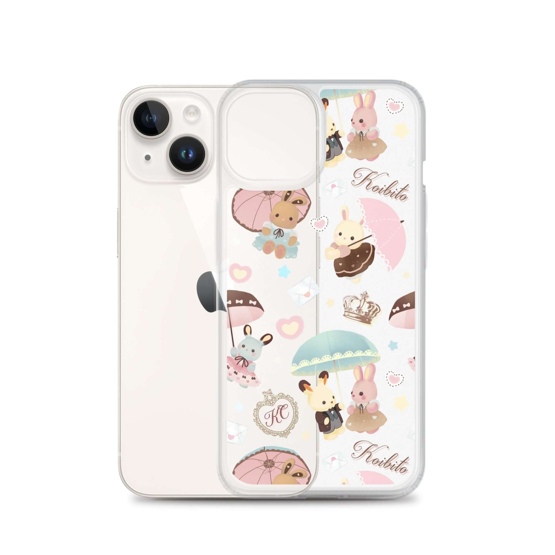 Protect your phone stylishly with the Parasol Bunny iPhone® Clear Case, featuring cute bunny designs and flexible sides.