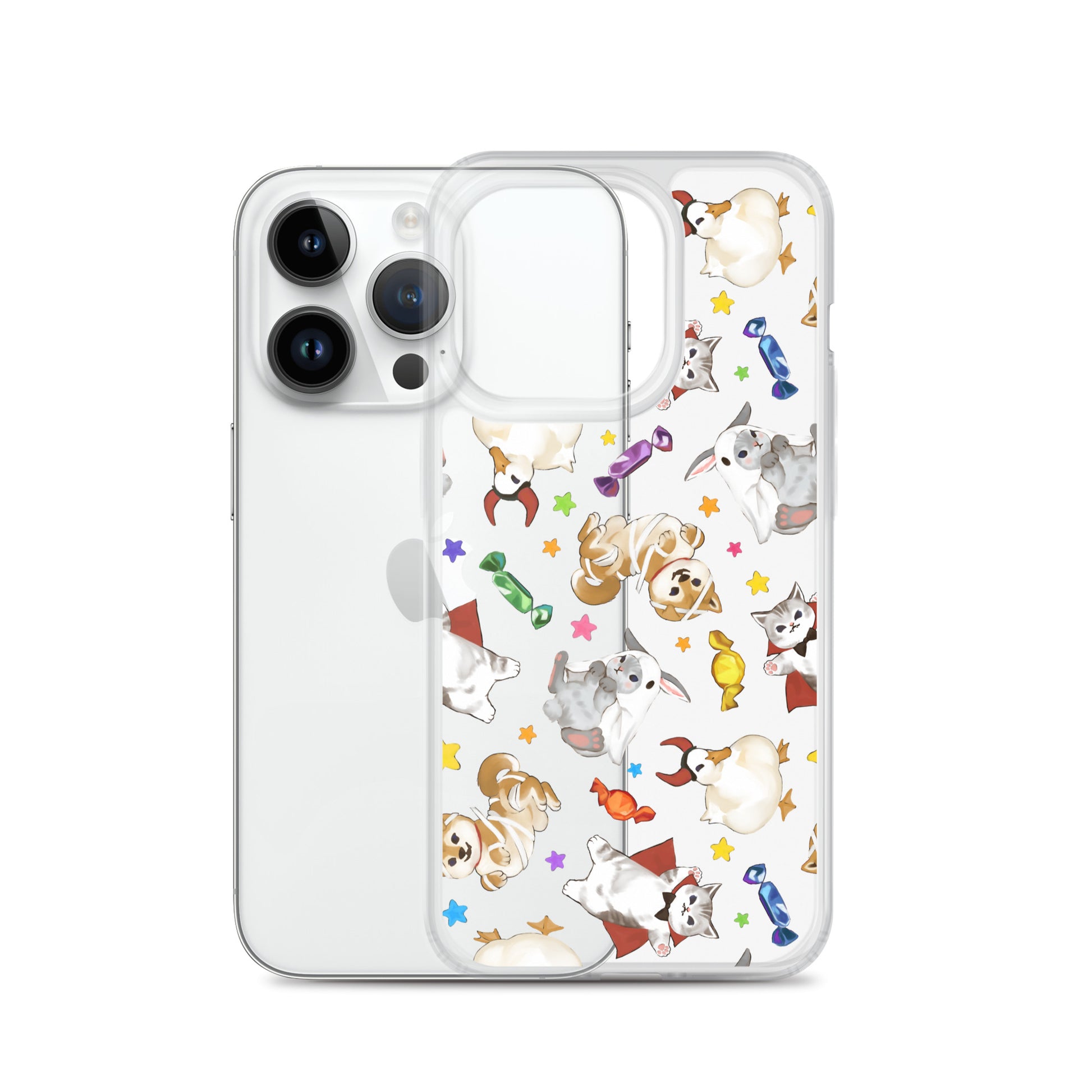 Trick or Treaters iPhone® Clear Case features playful designs, protecting your phone from scratches and dirt with style.