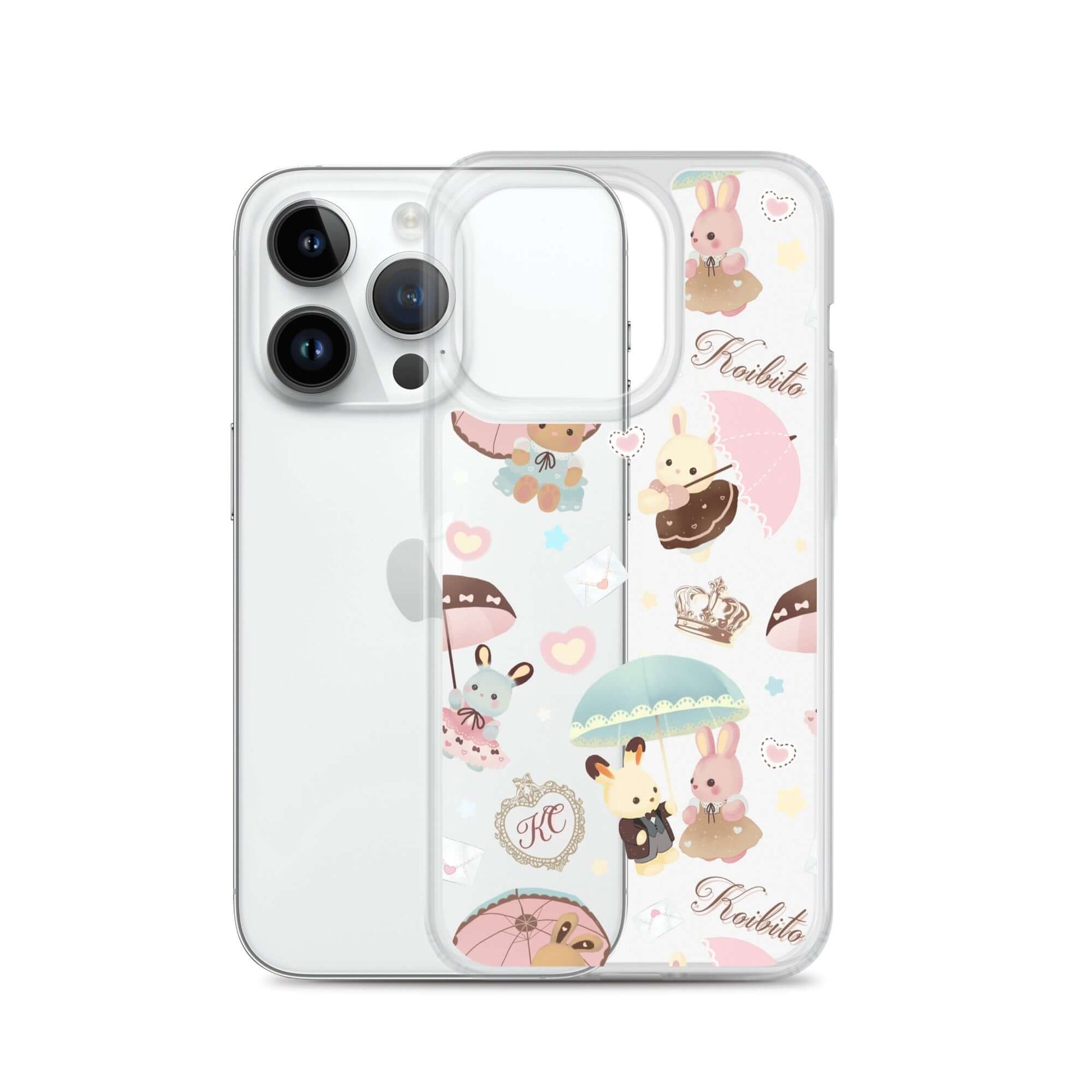 Protect your iPhone® with the stylish Parasol Bunny iPhone® Clear Case, featuring adorable bunny designs and easy access ports.