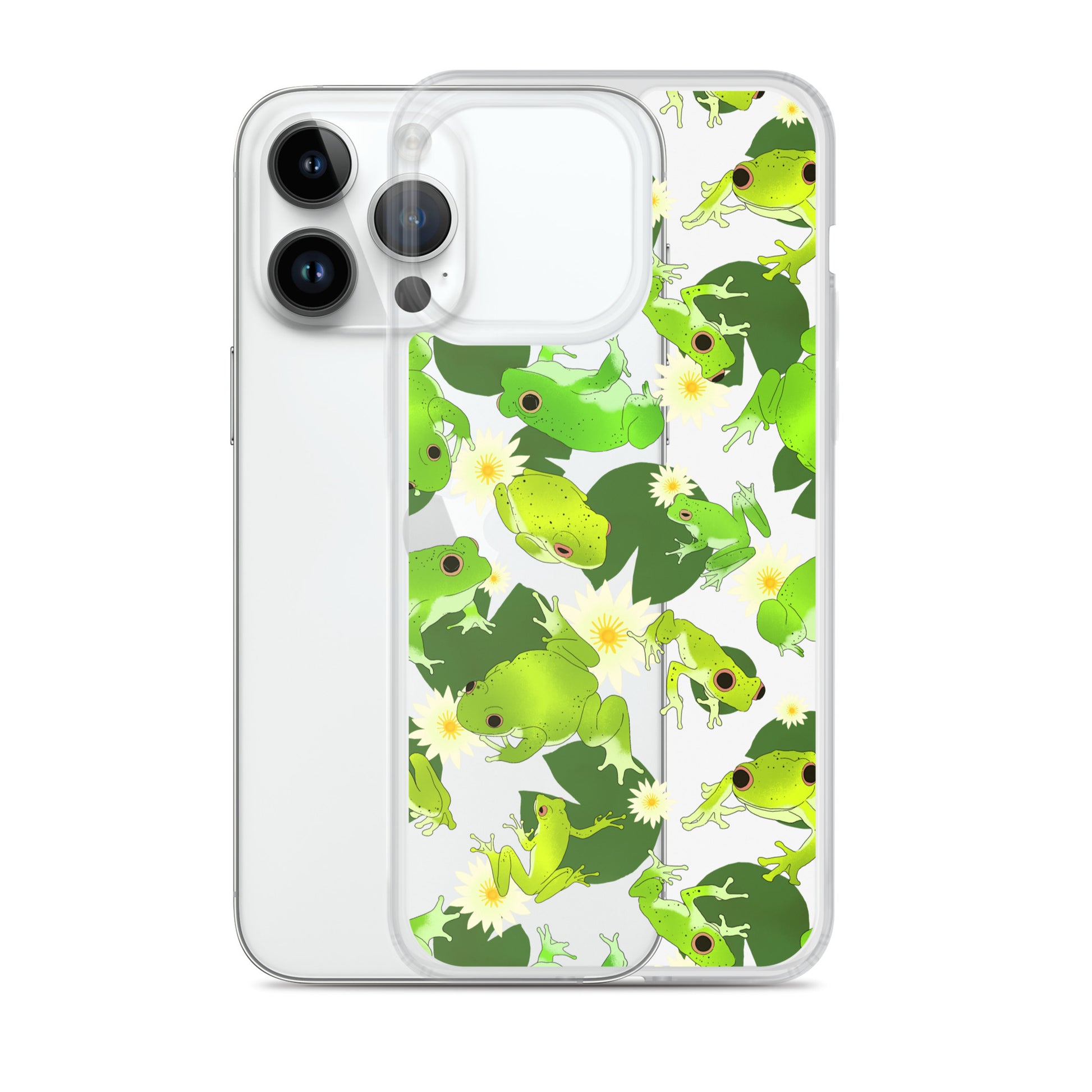 Kero-kero iPhone® Clear Case features a vibrant frog design, protecting your phone from scratches and dirt.