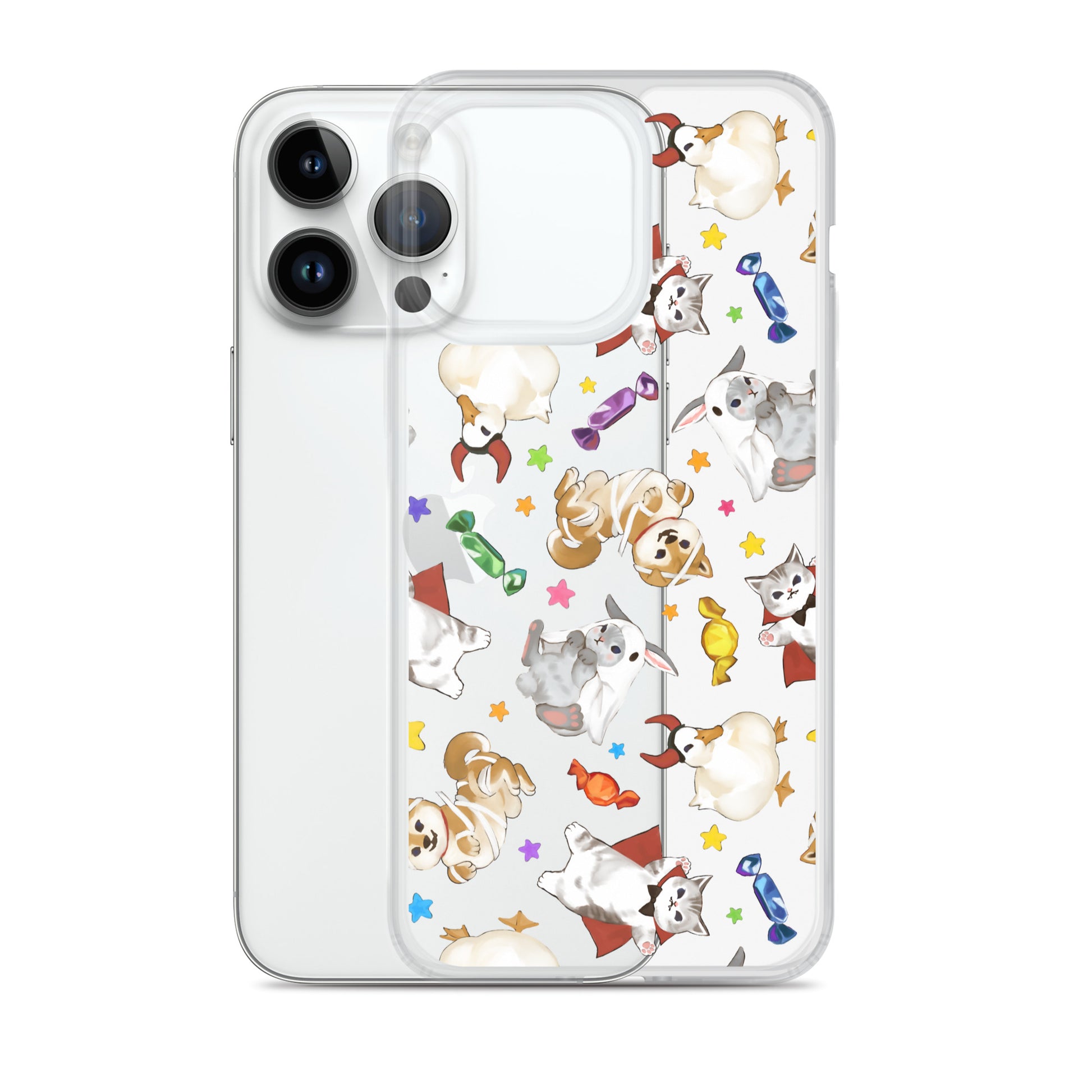 Protect your iPhone® with the Trick or Treaters iPhone® Clear Case featuring a fun, festive design and flexible sides.