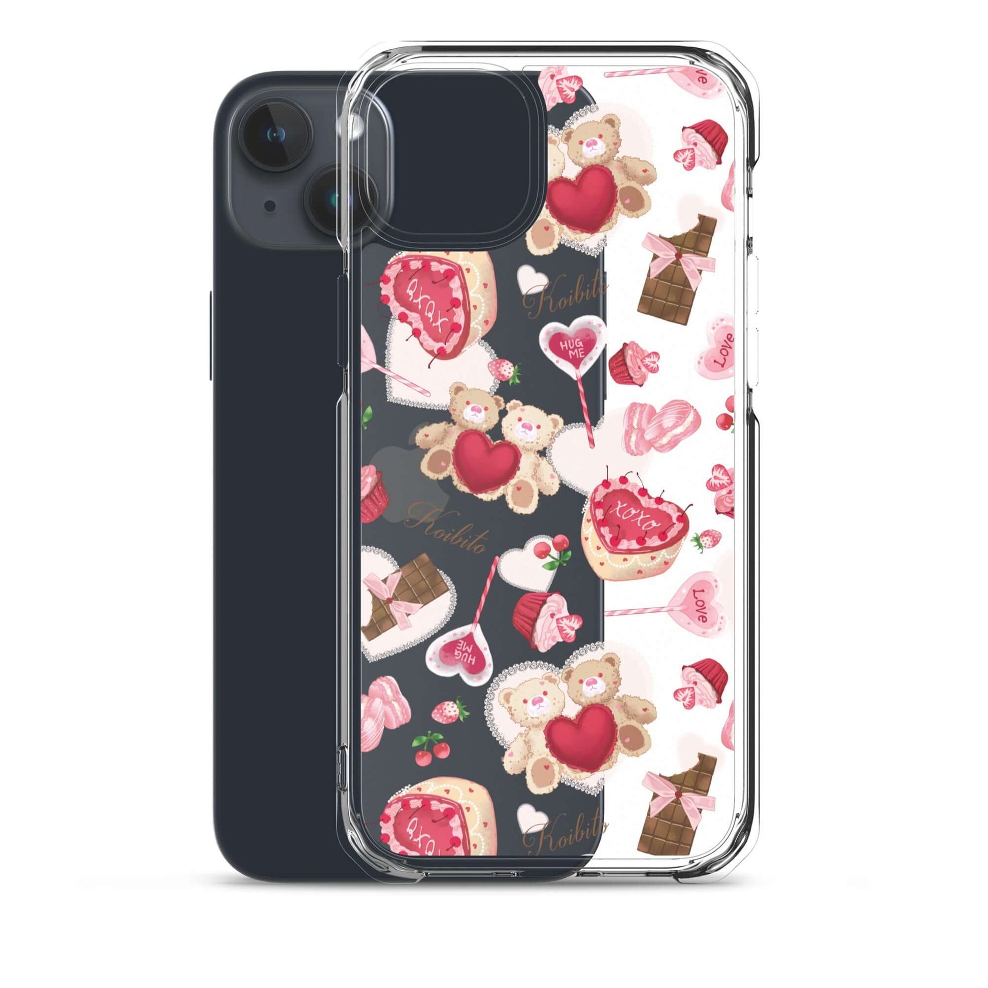 Protect your iPhone® with the stylish Sugar Sweetheart iPhone® Clear Case, featuring adorable heart and bear designs.