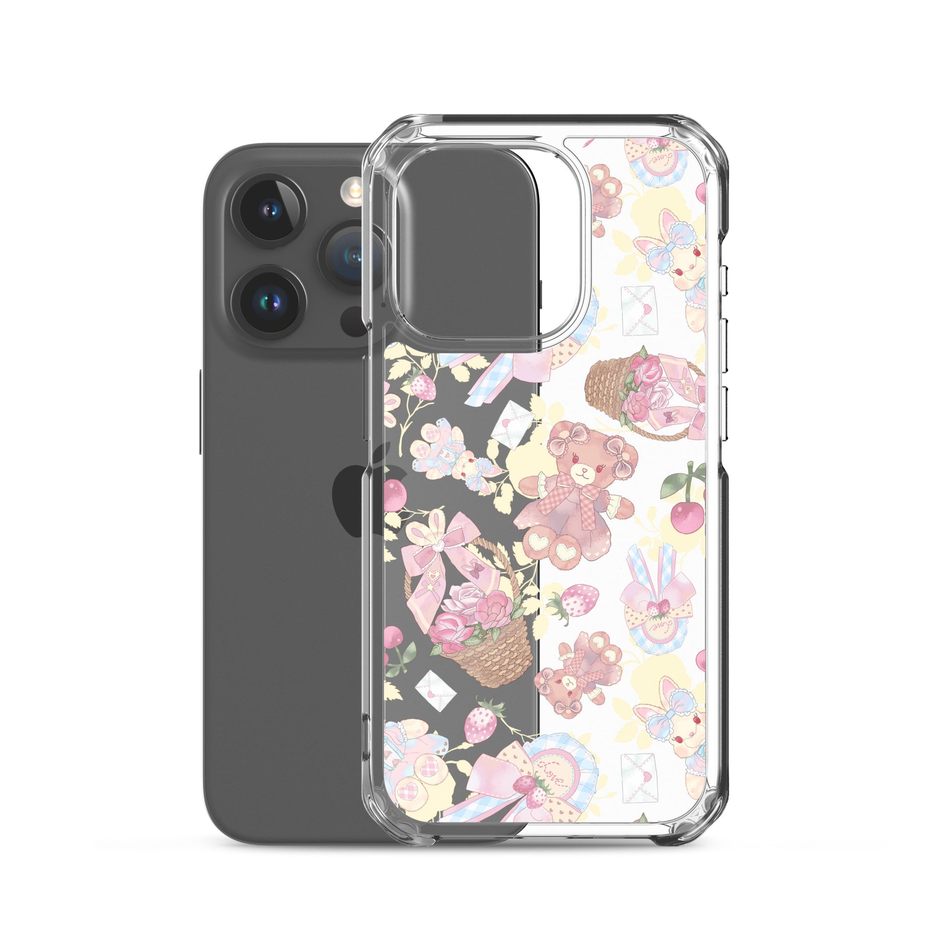 Stylish Sweet Teddy iPhone® Clear Case offers protection with a cute design, perfect for your iPhone® 15 Pro.