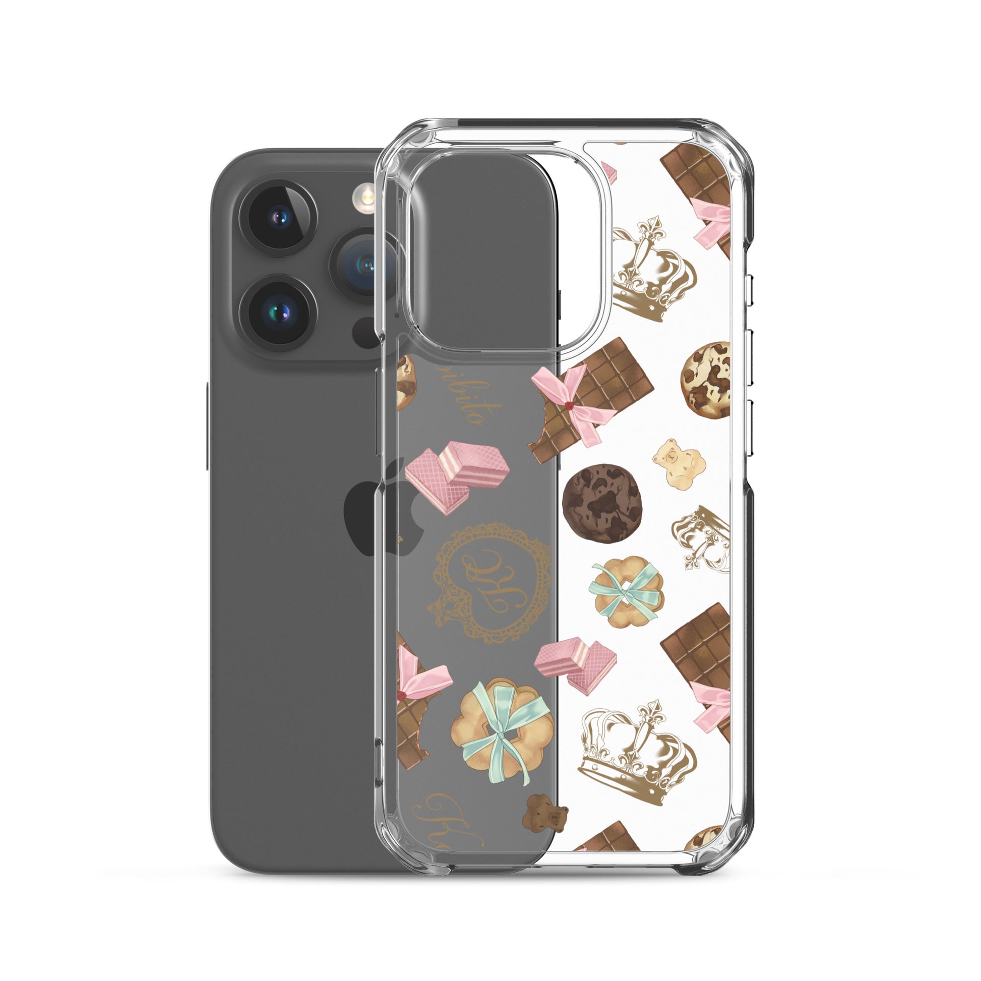 Stylish Royal Cookie iPhone® Clear Case featuring a unique design, offering protection from scratches and dirt.