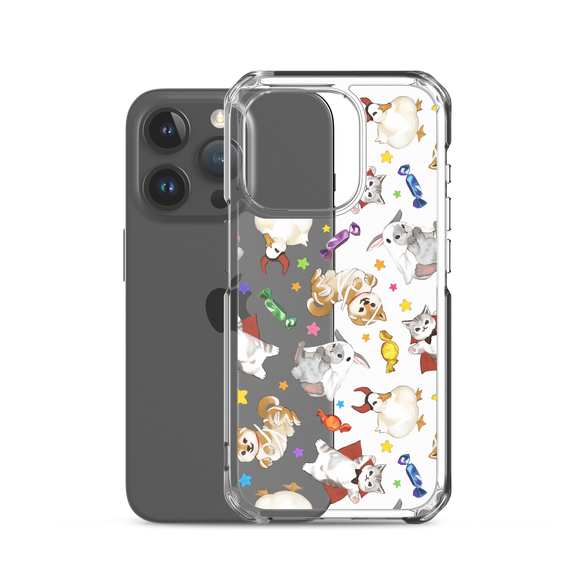 Protect your iPhone® in style with the Trick or Treaters iPhone® Clear Case, featuring playful Halloween designs.