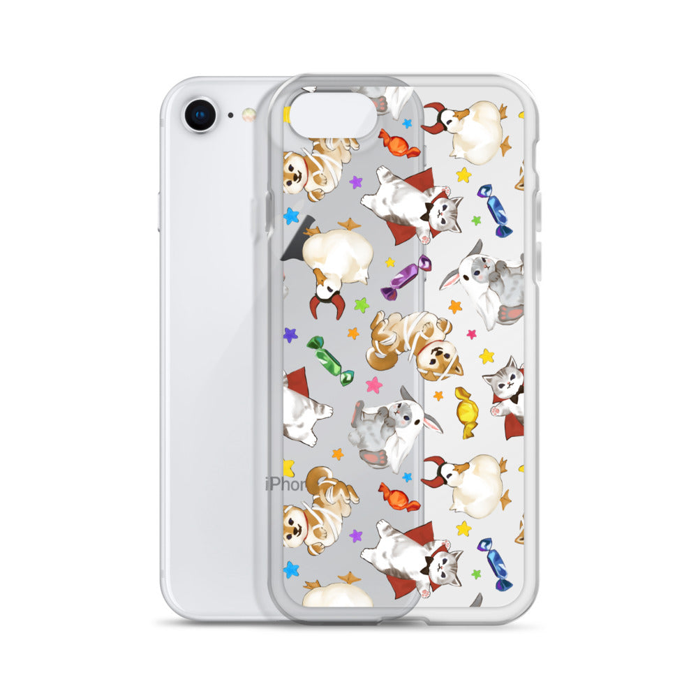 Trick or Treaters iPhone® Clear Case with playful design, offering protection from scratches and easy access to ports.