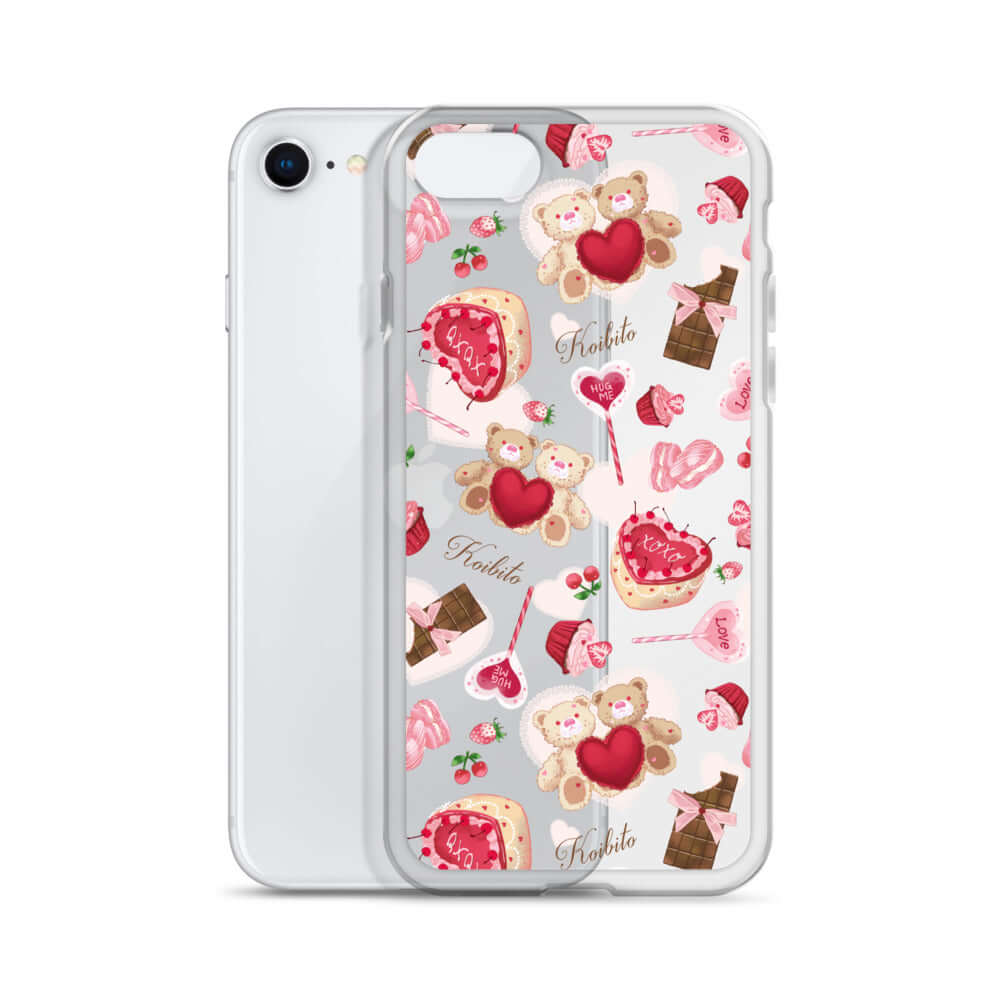 Sugar Sweetheart iPhone® Clear Case featuring adorable designs, protecting from scratches and dirt with flexible sides.