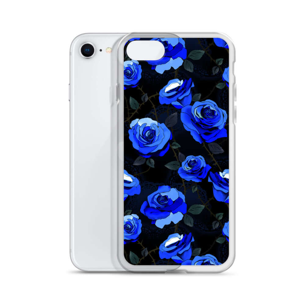 Sleek Enchanted Rose iPhone® Clear Case featuring a solid back and flexible sides for ultimate protection and style.