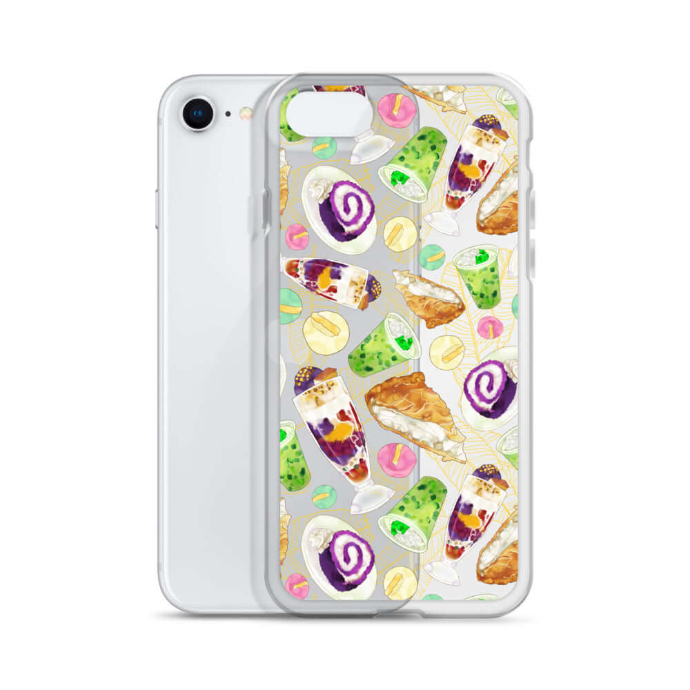 Showcase your love for sweets with the Filipino Dessert iPhone® Clear Case, featuring vibrant ube rolls and halo-halo.