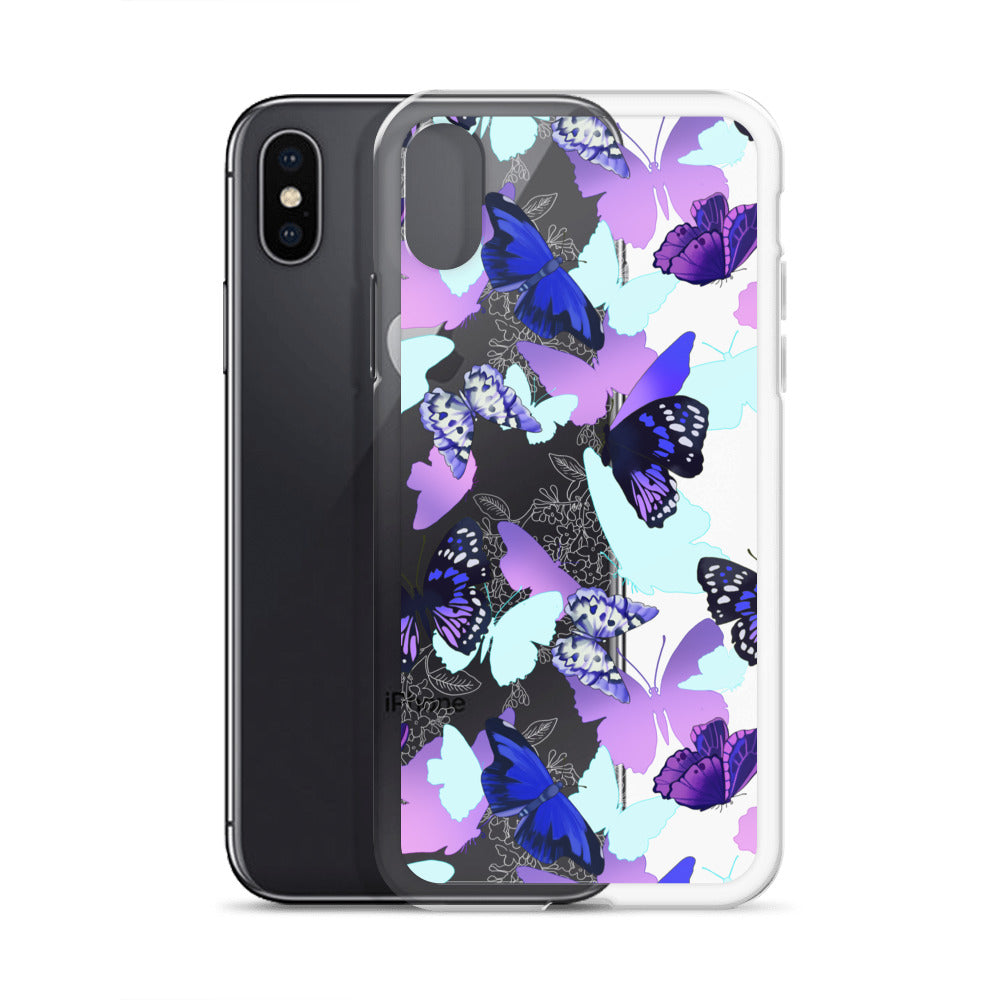 Stylish Butterfly iPhone® Clear Case, offering protection against scratches and dust with a flexible design.