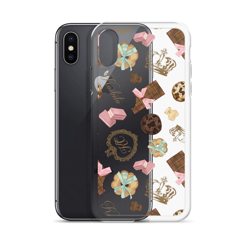 Royal Cookie iPhone® Clear Case showcasing a stylish design, protecting against scratches and dirt effortlessly.