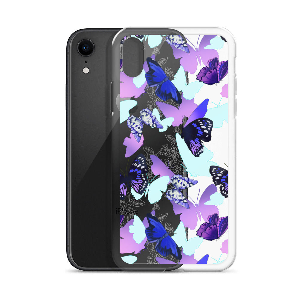 Stylish Butterfly iPhone® Clear Case featuring a protective design with vibrant butterfly graphics for iPhone protection.