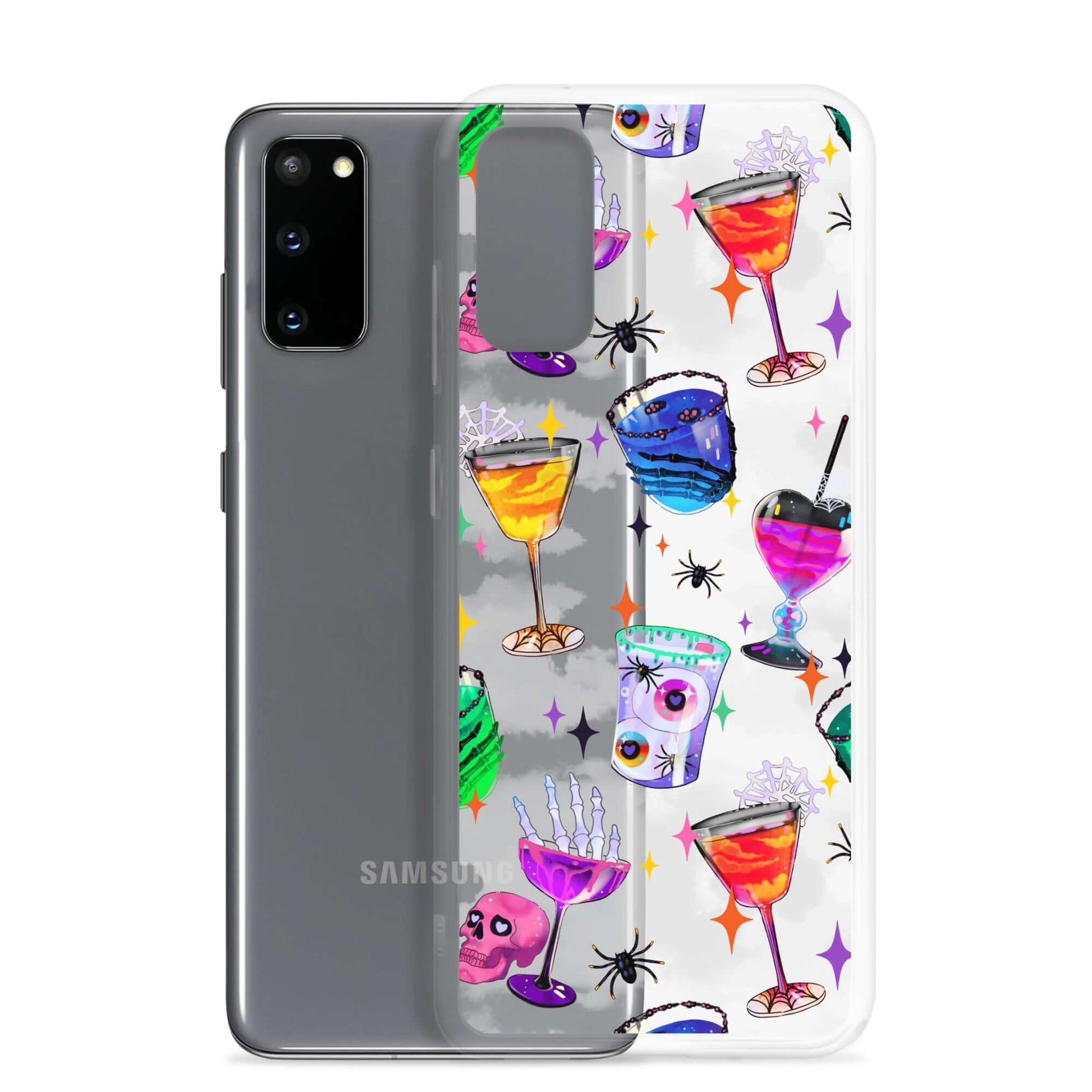 Protect your phone in style with the Monster Party Samsung® Clear Case featuring vibrant, spooky designs.