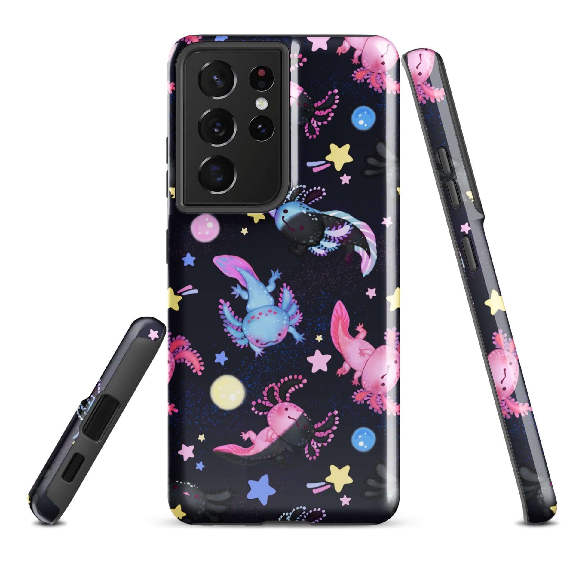 Colorful Axolotl Samsung® Tough Case featuring charming designs, ensuring your phone stays stylish and protected.