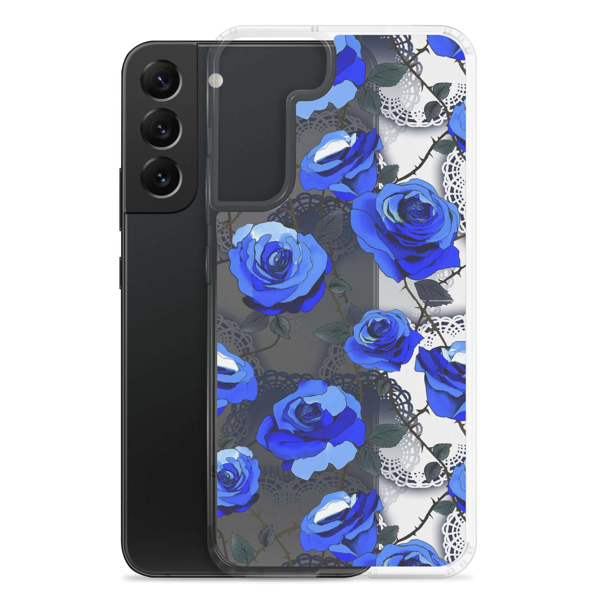 Sleek Enchanted Rose Samsung® Clear Case (Transparent) protects your phone with style, featuring a solid back and flexible sides.