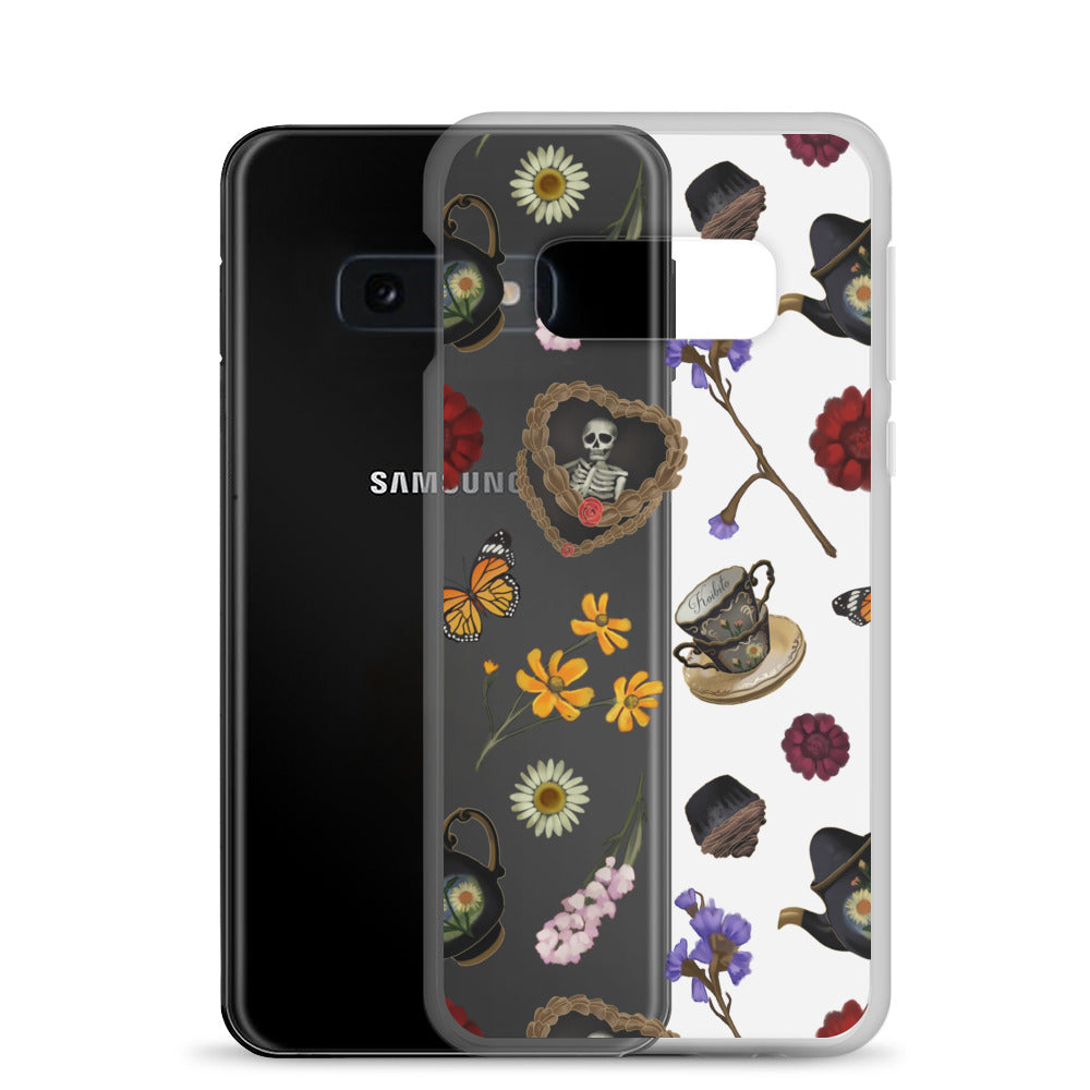 Gothic Tea Time Samsung® Clear Case showcases intricate designs, providing stylish protection for your device.